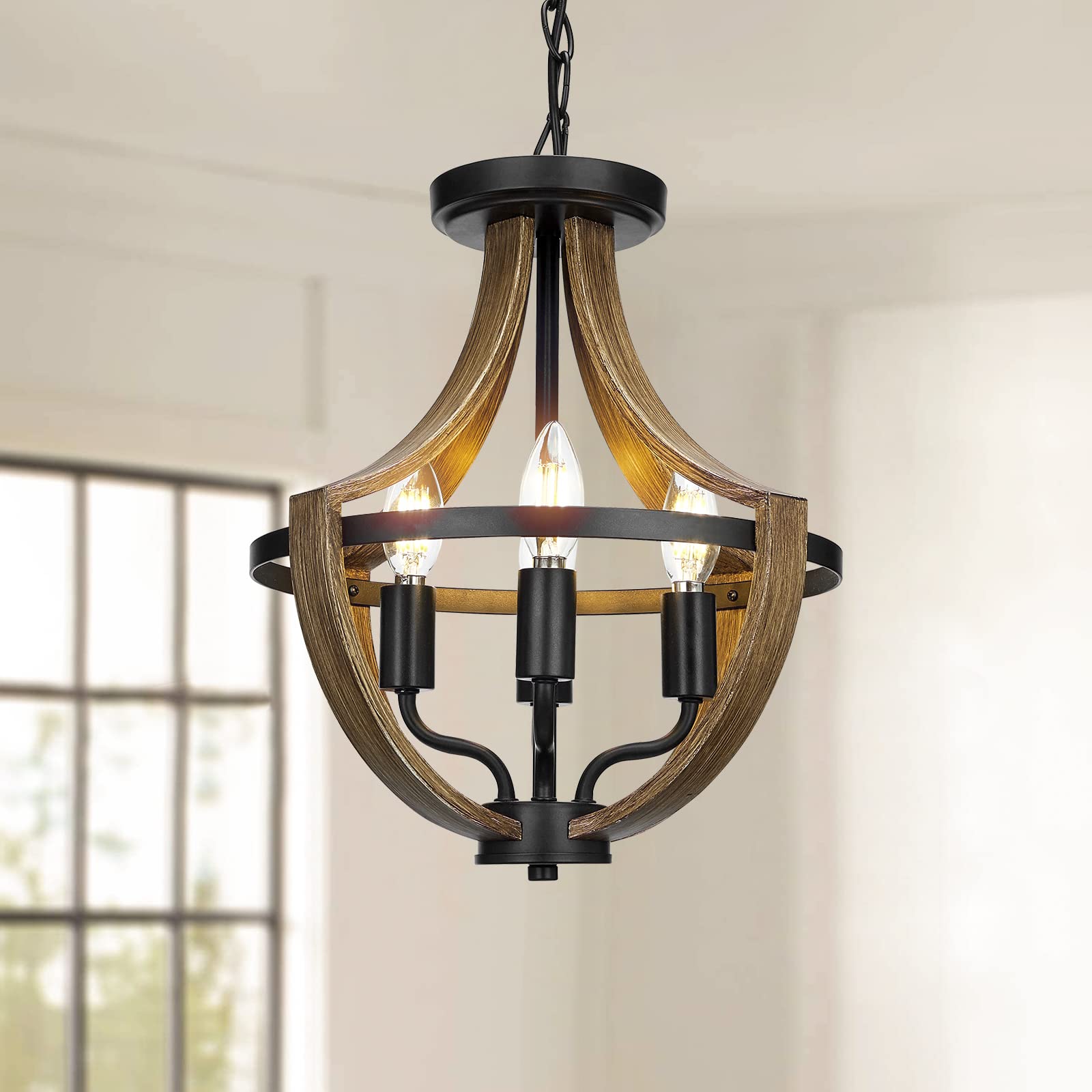 Woaekr 13.1&quot; Rustic 4-Light Farmhouse Pendant Lighting For Hallway, Dining Room, Kitchen