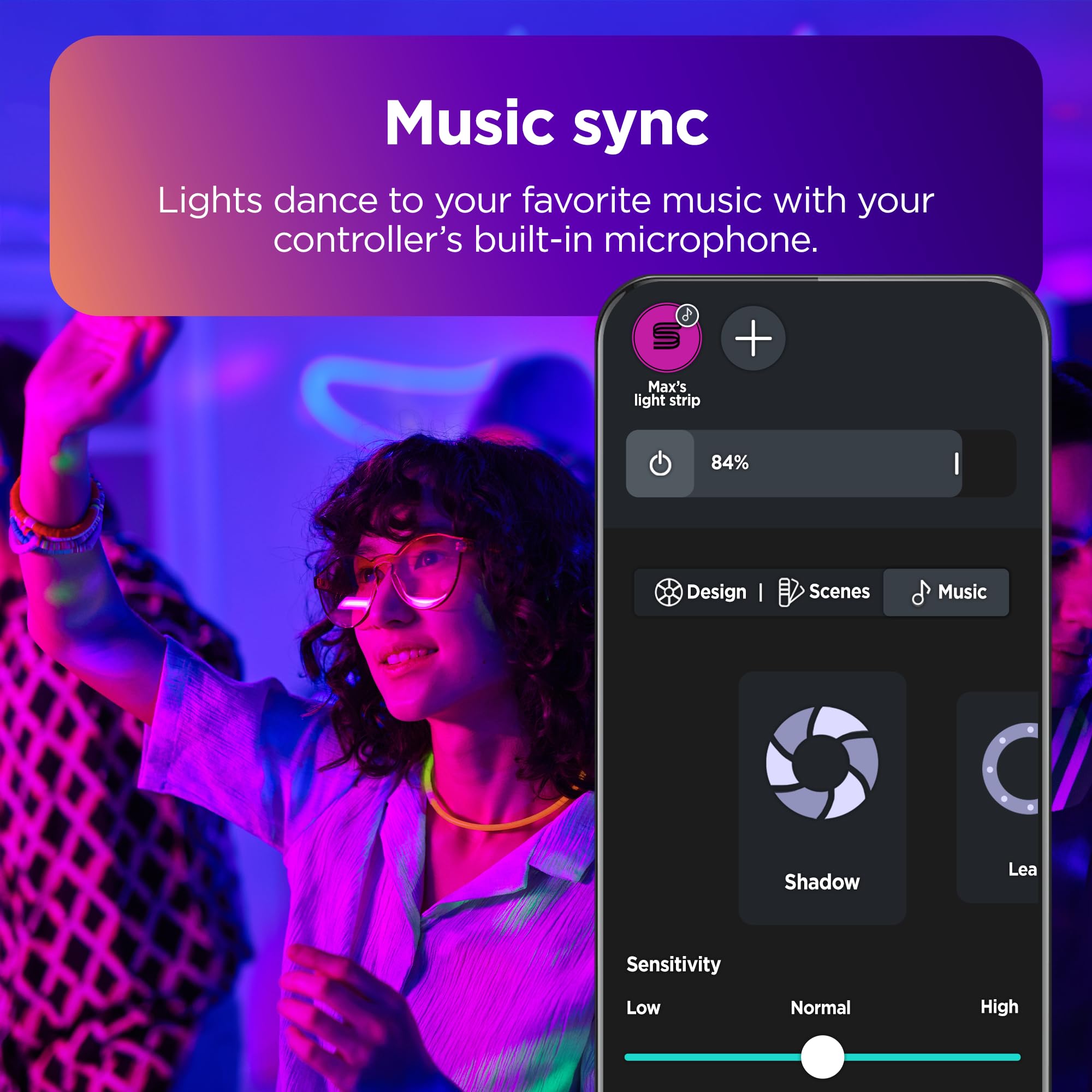 Roku Smart Led Light Strip+, 16.4Ft - Color Options With Adjustable Brightness & Temperature - Peel & Stick Wifi Smart Strip Lights Works Voice, Alexa & Google Assistant - Smart Home Product