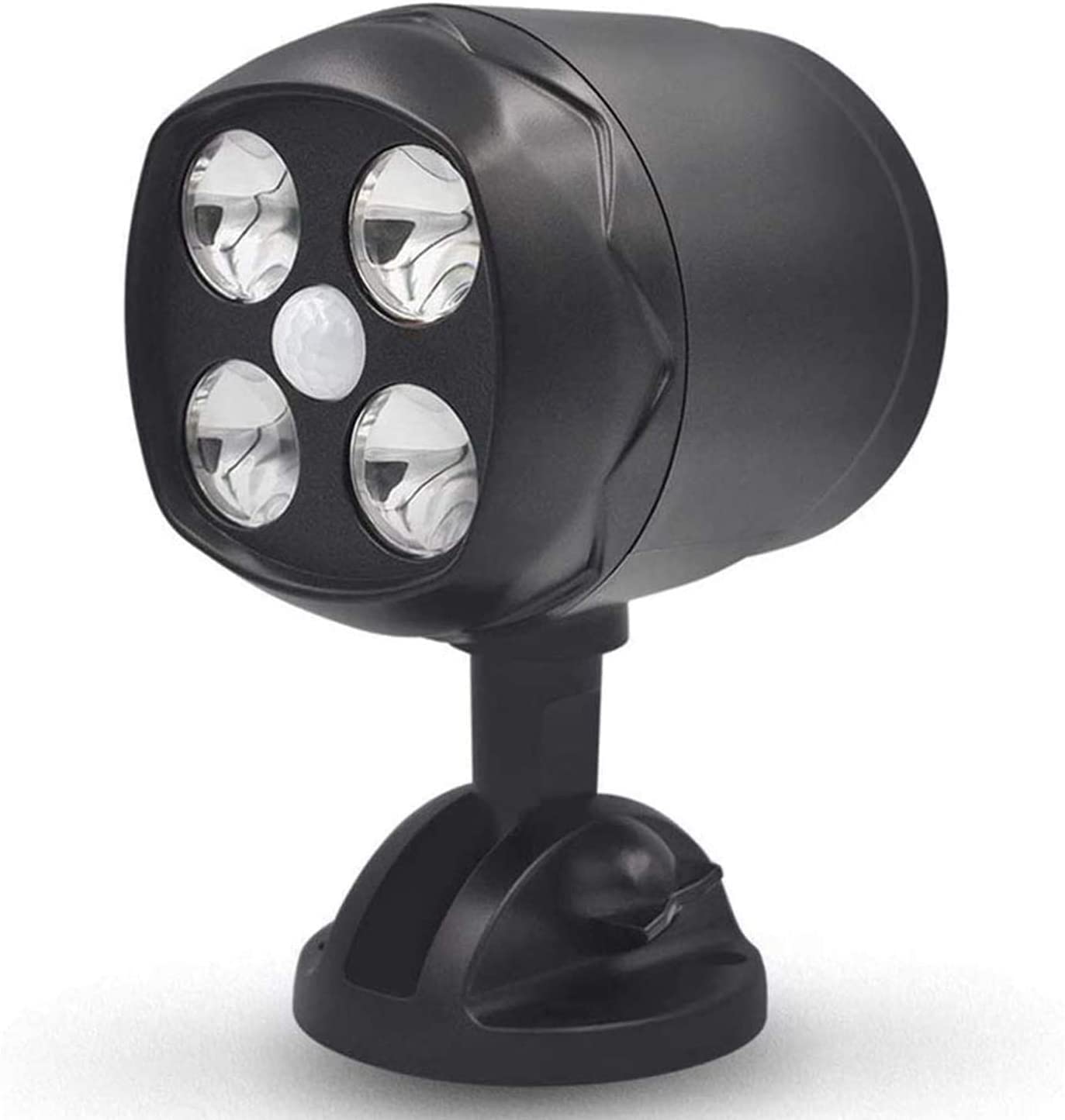 Hotomely Outdoor Motion Sensor Light, 8W 600 Lumen, IP65 Waterproof, Adjustable, 1 Pack, Battery Operated, for Garage, Yard, Porch, Patio