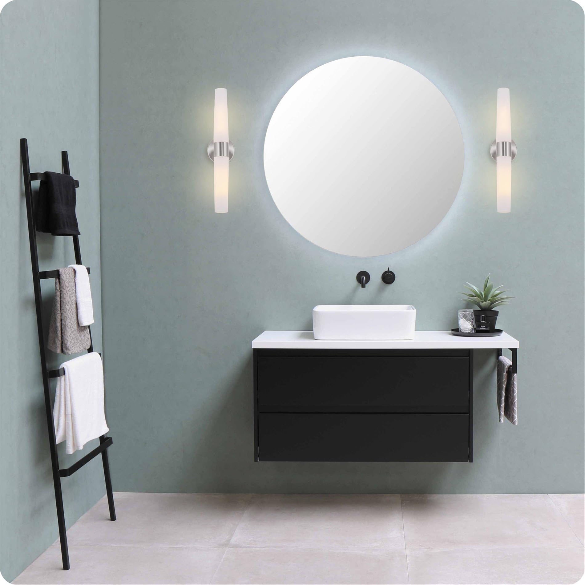 Kira Home Duo 21in Wall Sconce, Frosted Opal Glass Shades, Brushed Nickel Finish, 2-Pack, Model RV-W131-1747-BN-P2