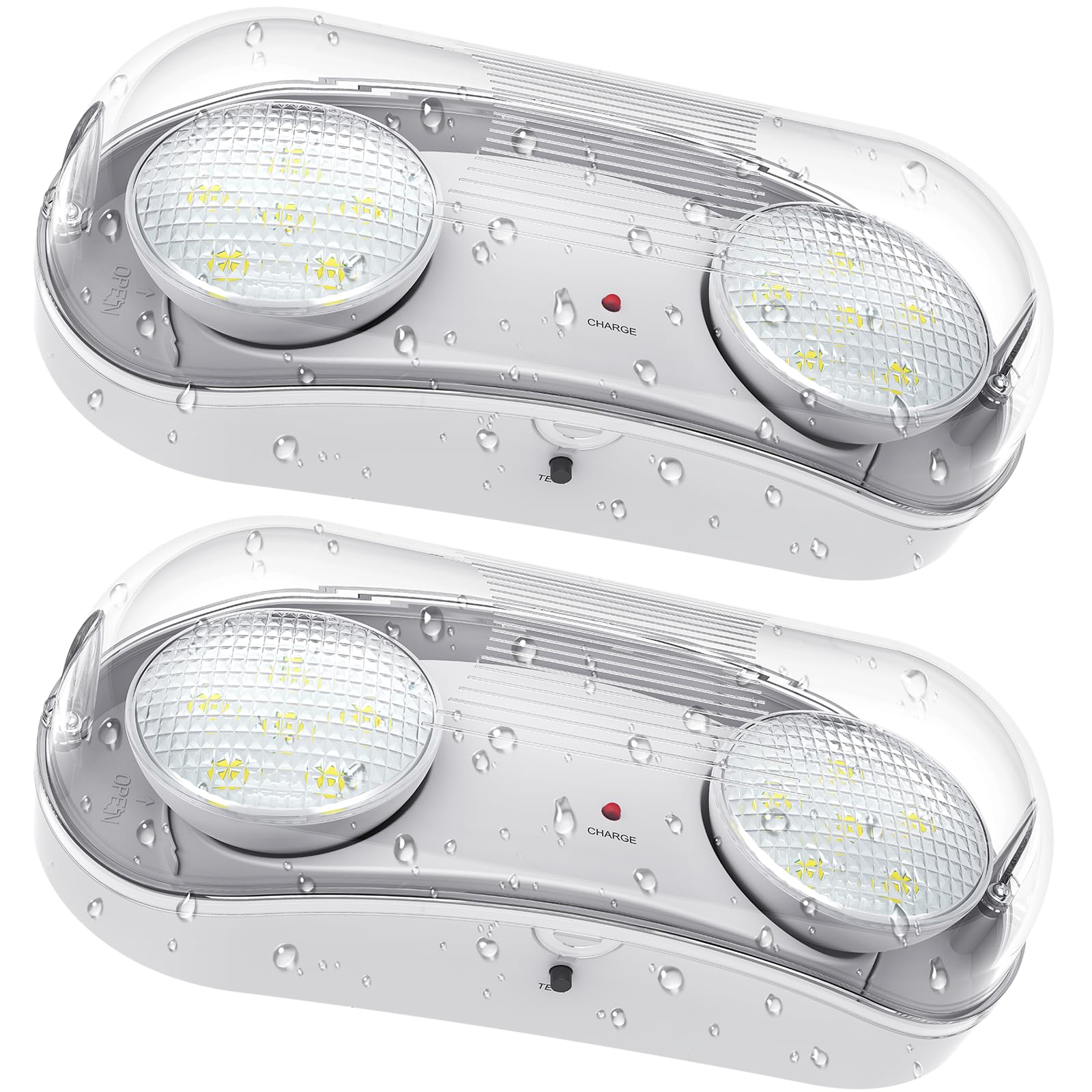 Outdoor Emergency Light With Battery Backup  Exterior Emergency Exit Lights Hardwired  Wet Location Led Egress Lights  Waterproof Commercial Emergency Lighting Fixture  120-347V  Ul Listed(2 Pack)
