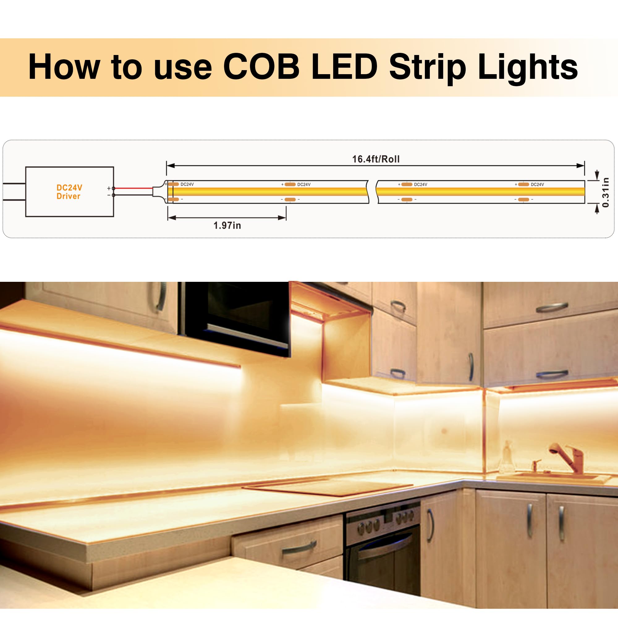 Pandery Outdoor Led Strip Lights,2700K Warm White,24V Ip67 Led Strips,32.8Ftt/10M,Cri90+ Waterproof Led Cob Strip Light For Bath