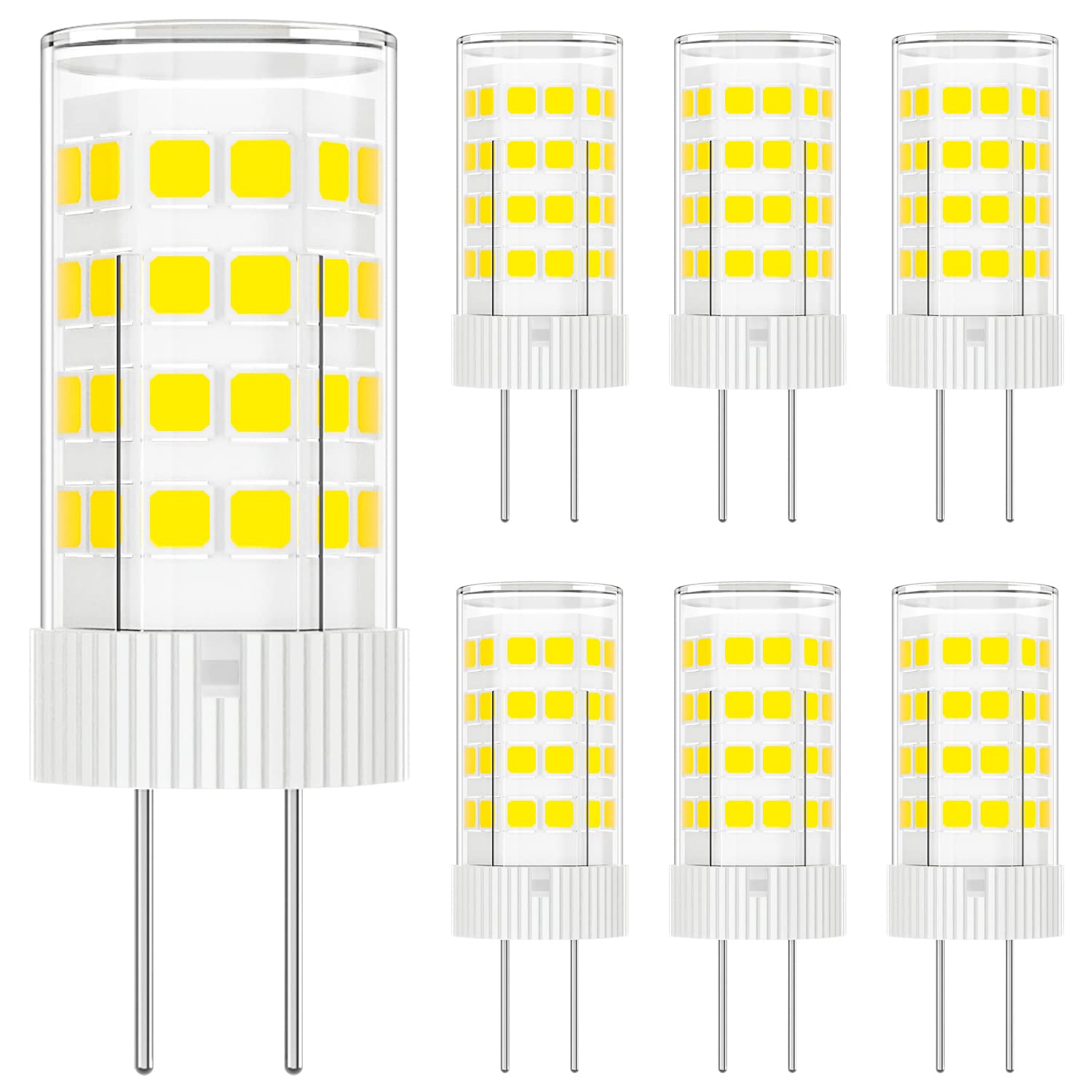 Gaormii G4 LED Bulb 5W, T3 JC Type Bi-Pin Base, AC/DC 12 Volt, Daylight White 6000K, 40W Halogen Replacement for Outdoor Landsca