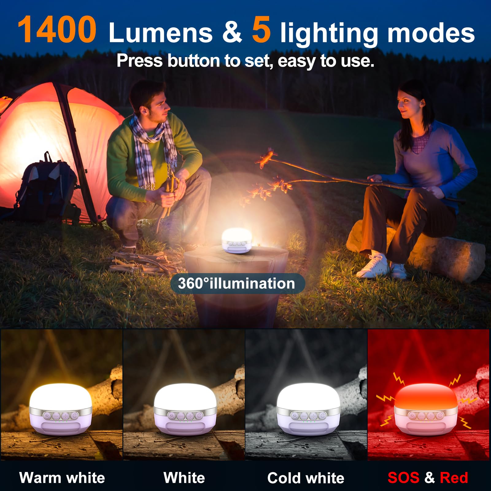 Zmnt Led Camping Lantern Rechargeable 1400Lm  Up To 420H Running Time Camping Tent Rgb Light  10400Mah Emergency Hanging Light For Hurricane  Power Outages  Home  Hiking Violet