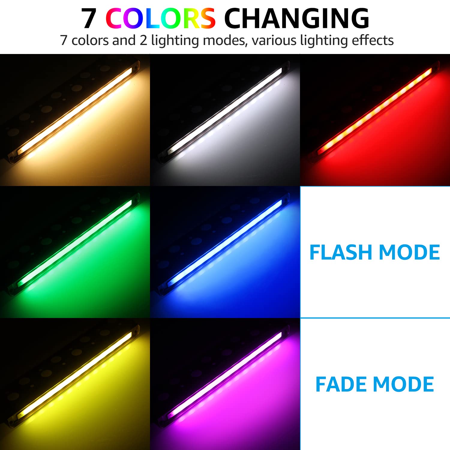 LEONLITE 8-Pack 12 Inch 5W RGB LED Hardscape Lighting, Color Changing, Low Voltage, ETL Listed, Model A-87549