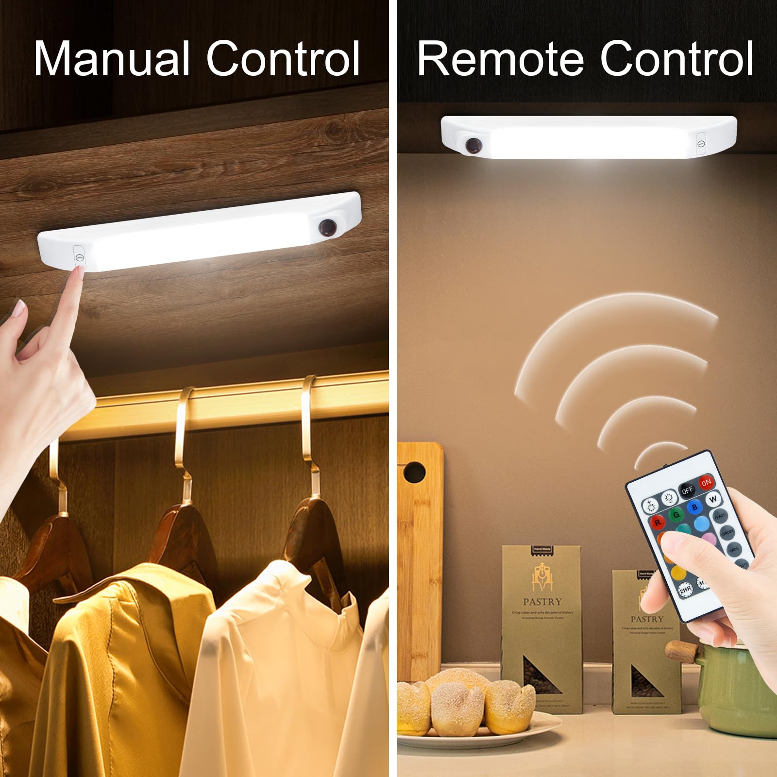 Luxsway Led Under Cabinet Light With Remote, Battery Operated Colors Changing Lighting With Timer, Dimmable Light Bar, Led Rgb C