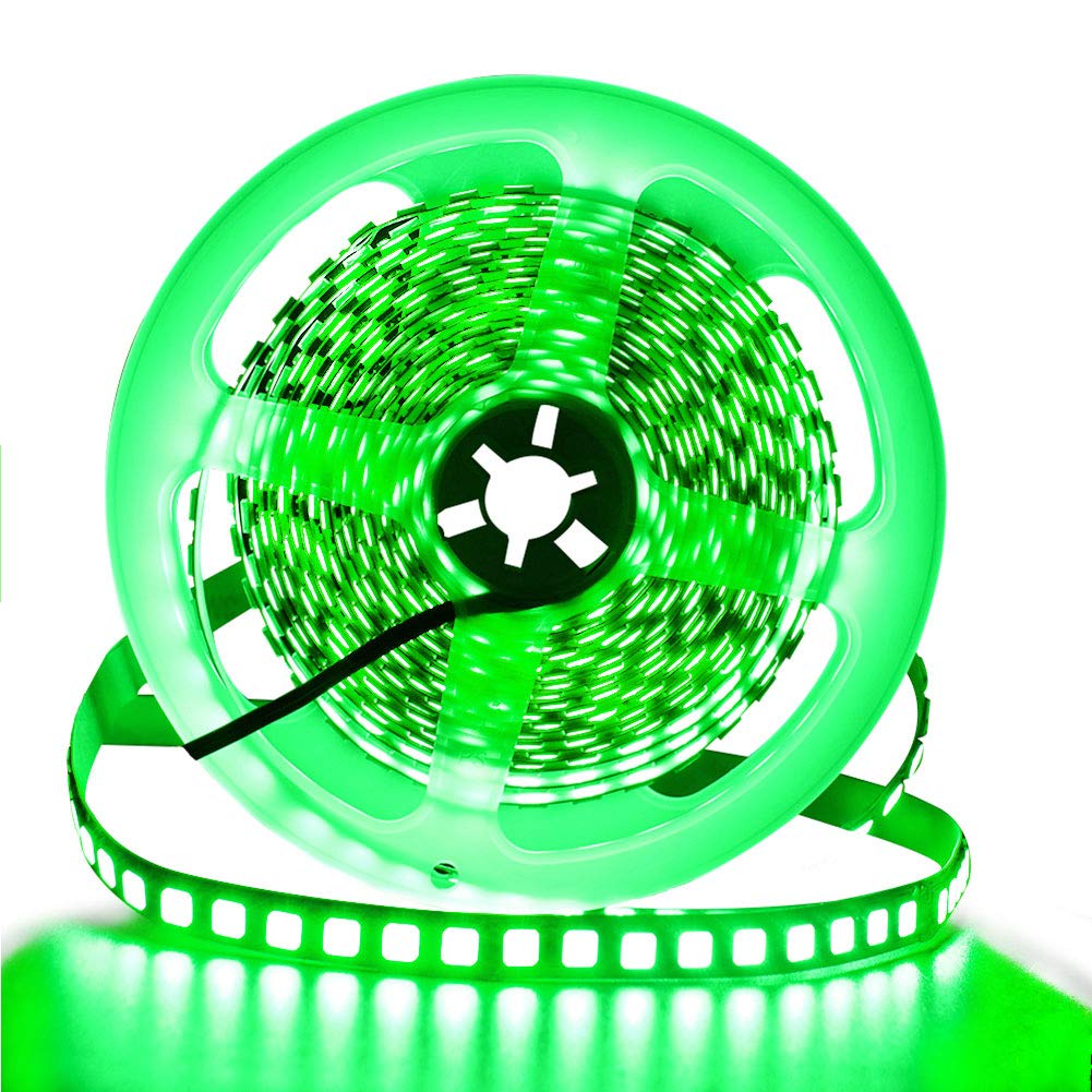 SUYOOULIN LED Light Strip 16.4ft 600 SMD 5054 LEDs Waterproof IP65 Green