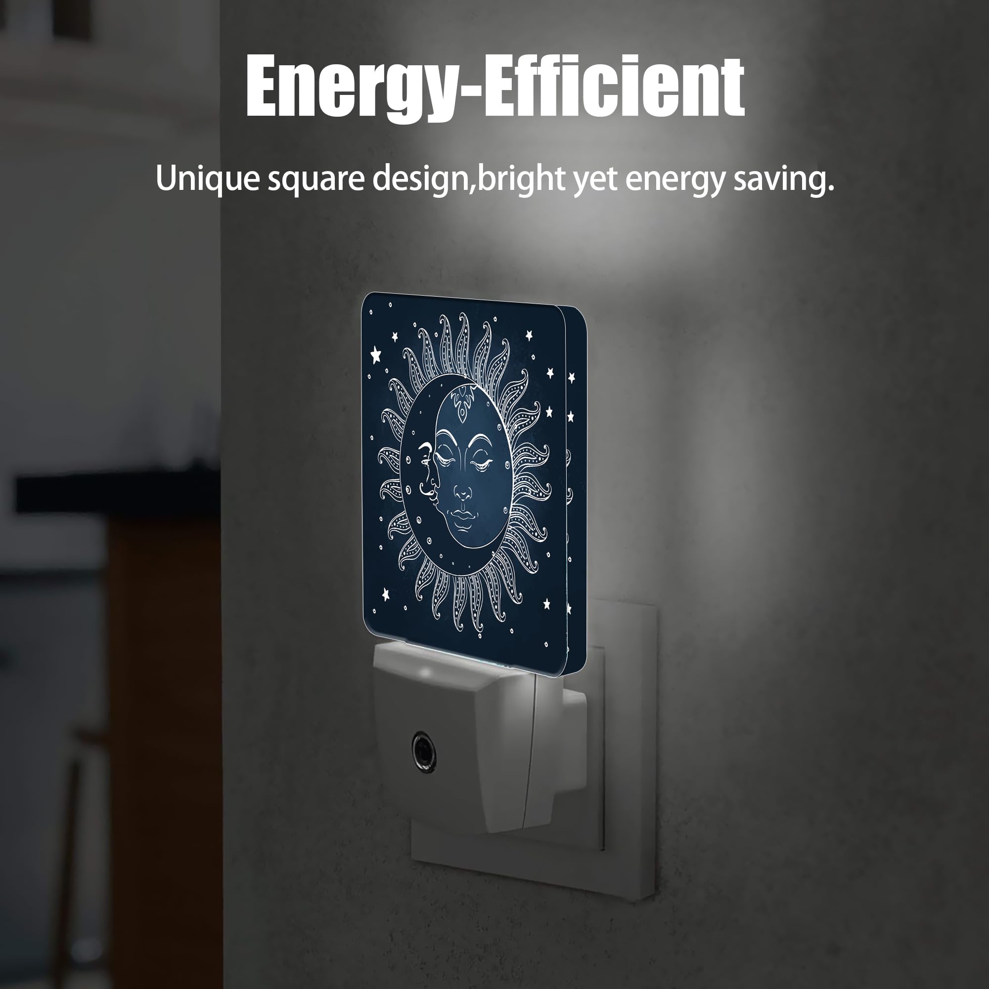Jopowide Vintage Sun Moon Night Light, Dusk To Dawn Smart Sensor Nightlight For Bedroom Bathroom Kitchen Hallway Stairs Hallway,