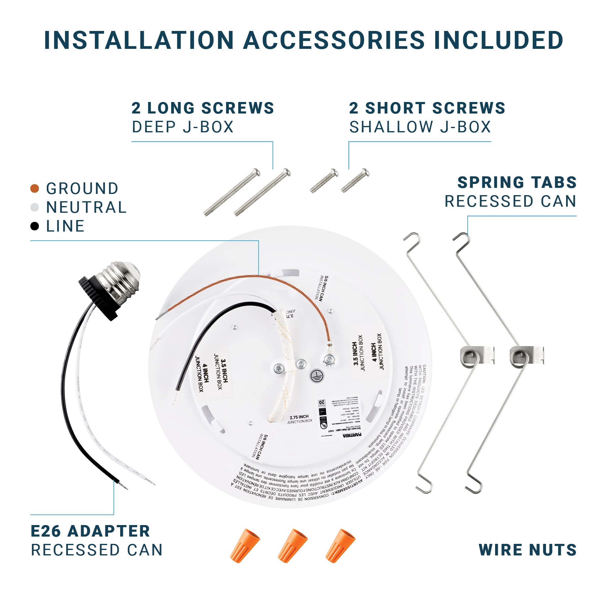 Parmida (24 Pack) 5/6 Inch Dimmable Led Disk Light Surface Flush Mount 15W, Ul Listed, Recessed Retrofit Ceiling Lights, Energy