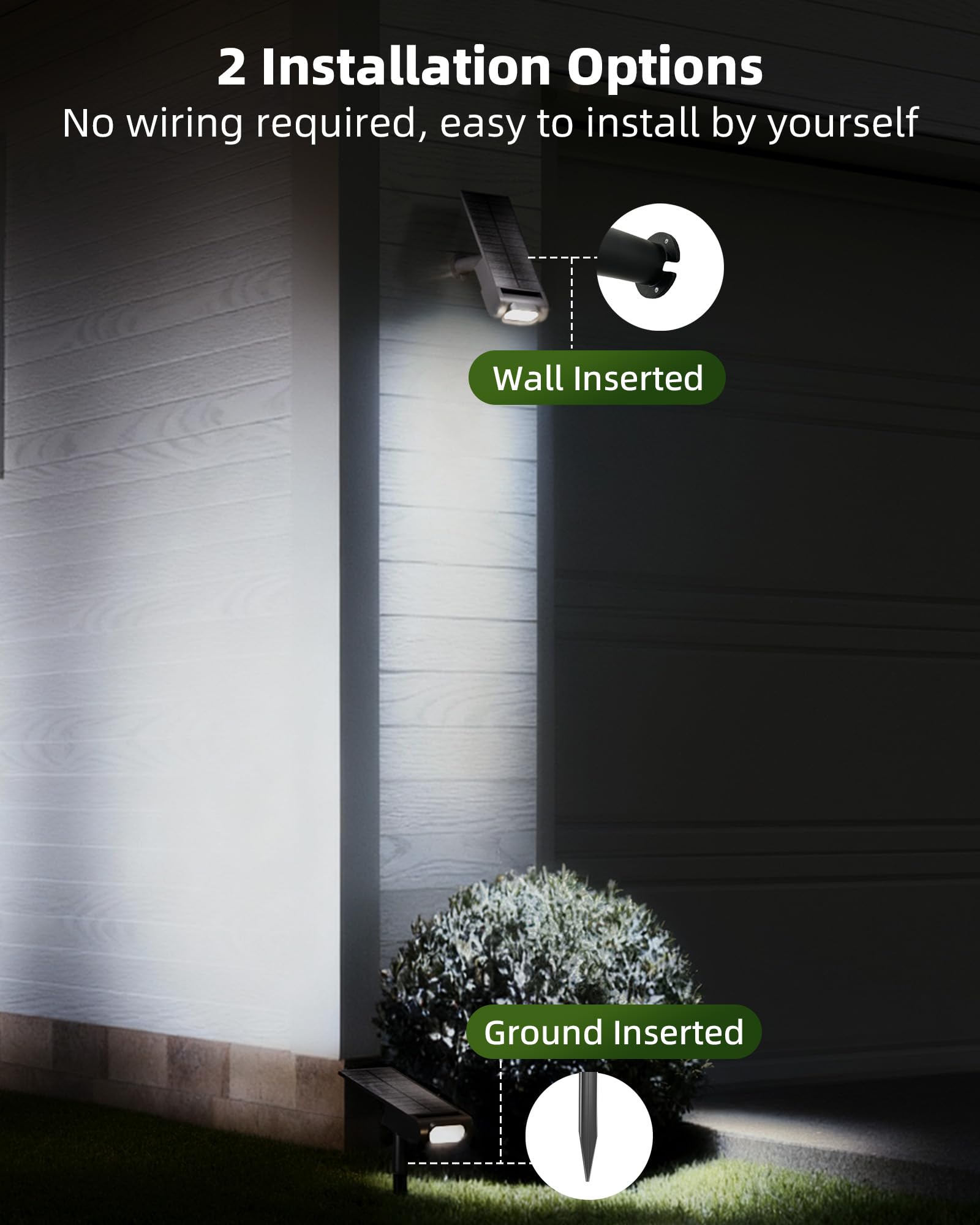 Ezvalo Solar Spot Lights Outdoor Waterproof Ip67  3 Lighting Modes Landscape Spotlights  Efficient King-Size Leds  Solar Powered For Garden Yard Pathway (4Pack-Cool White)
