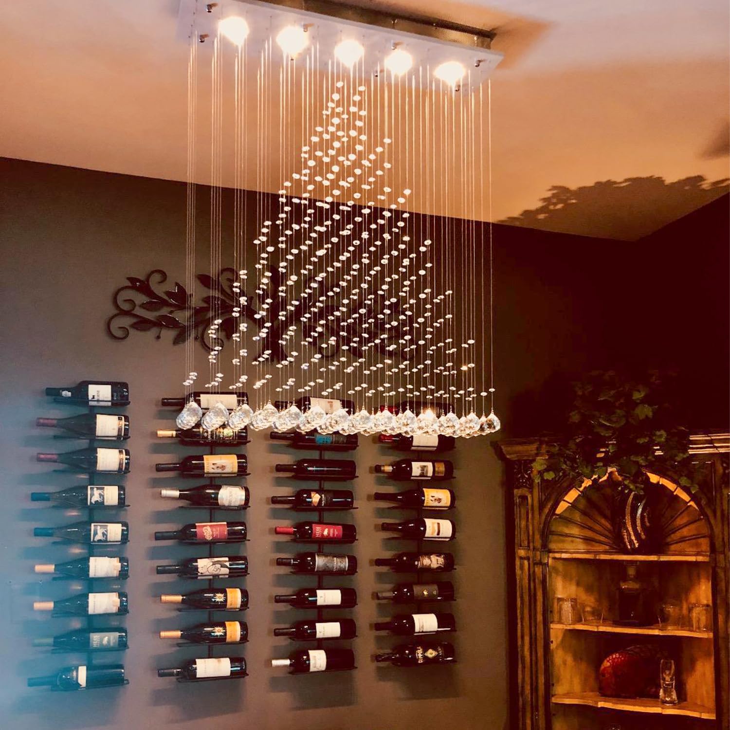 Contemporary Modern Crystal Rain Drop Chandelier Lighting Flush Mount Led Ceiling Bathroom Fixtures Pendant Lamp For Living Dini