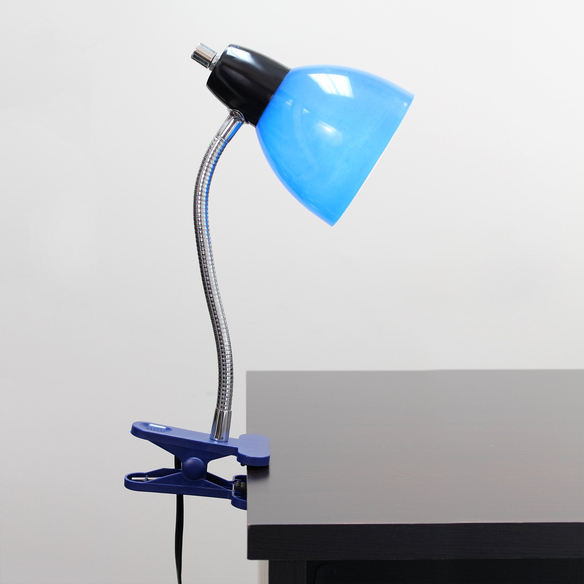 Simple Designs Adjustable Desk Clip Lamp, Blue, Model Ld2014-Blu, Ideal For Desks And Nightstands