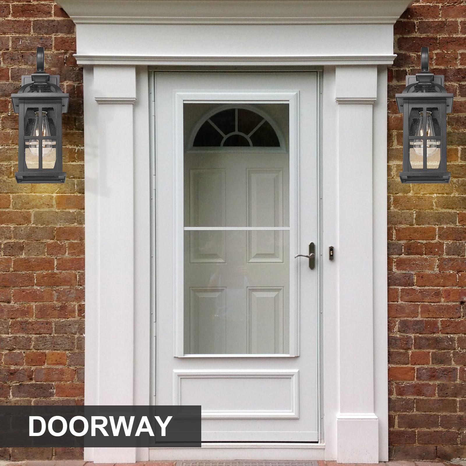 Darkaway Outdoor Wall Lights  Exterior Light Fixture With Seeded Glass  Aluminum Anti-Rust Exterior Lights Sconces Lighting For House Porch Yard Hallway Doorway Garage
