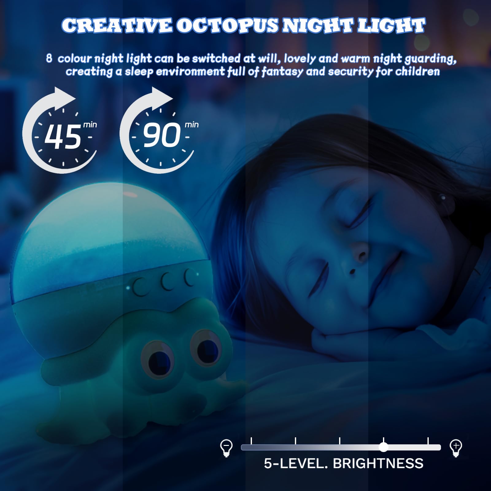 Goutool Ocean Wave Projector Light  Cute Octopus Night Light With Timer And Remote Control  Water Ripple Romantic Ambient Projector Lights  Room Decor Gifts For Christmas  Birthday (Octopus)