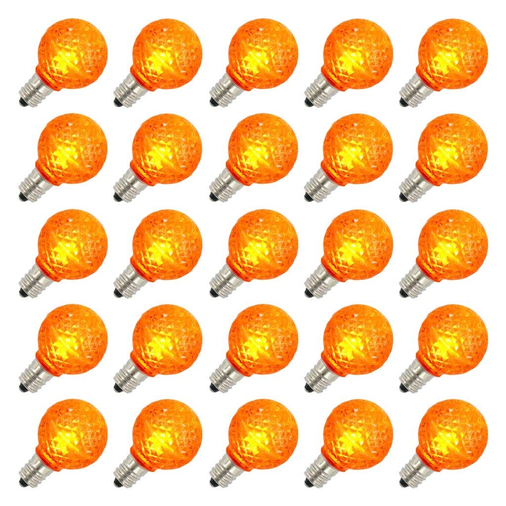 Vickerman G30 LED Replacement Bulbs, Orange, 25-Pack, Model XLEDG38-25