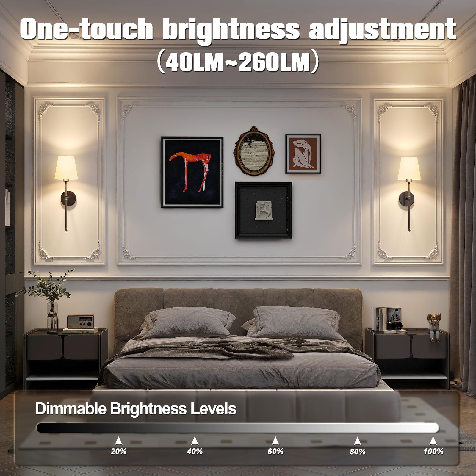 Jofios Wall Lights Battery Operated Wall Sconces Set Of 2,Black Wireless Wall Sconces With Remote,9 Colors Modes Rechargeable Wa