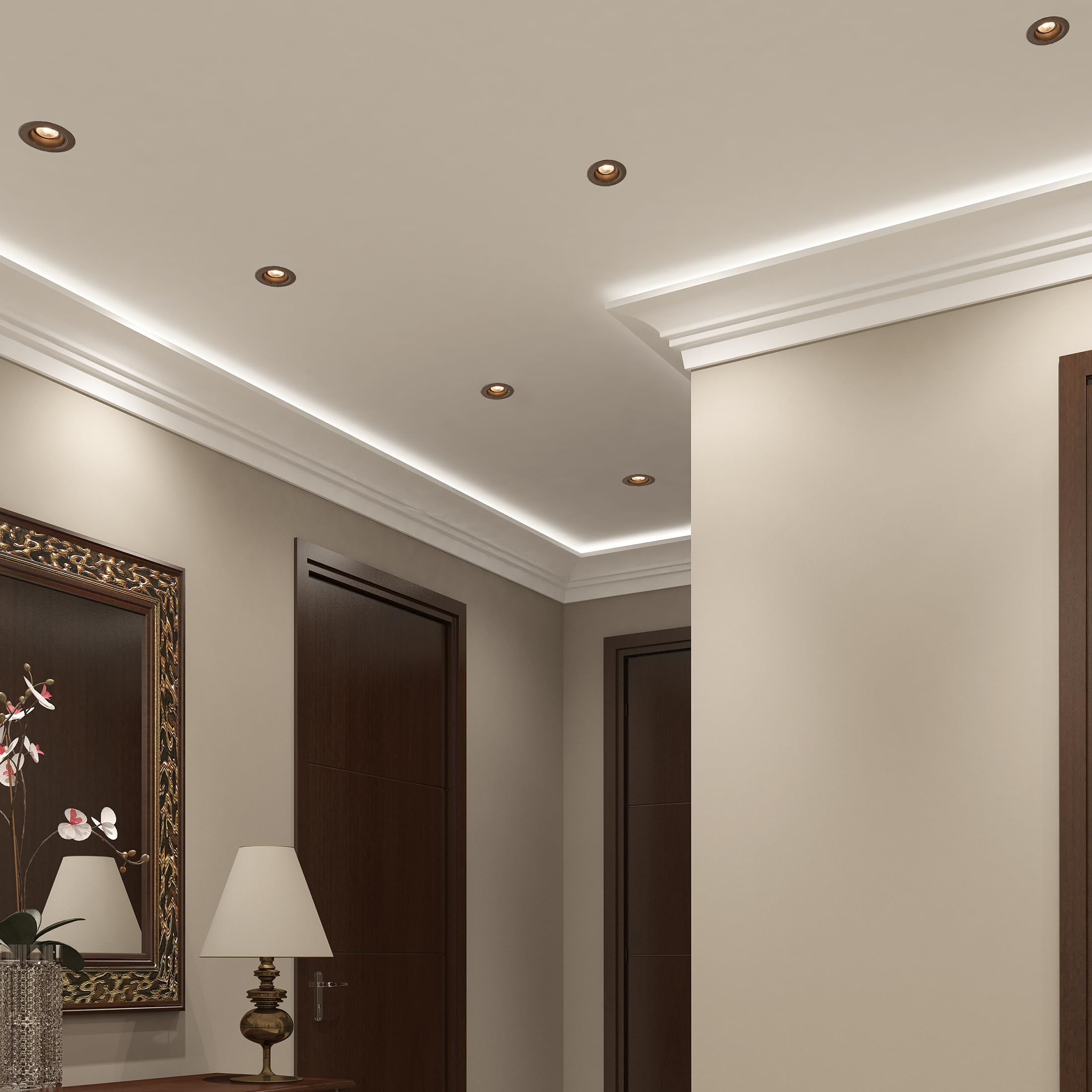 Maxxima Ultra-Thin 2" LED Downlight, 550 Lumens, Dimmable, 5 Color Temps, Bronze Trim, Model MRL-S20803BR