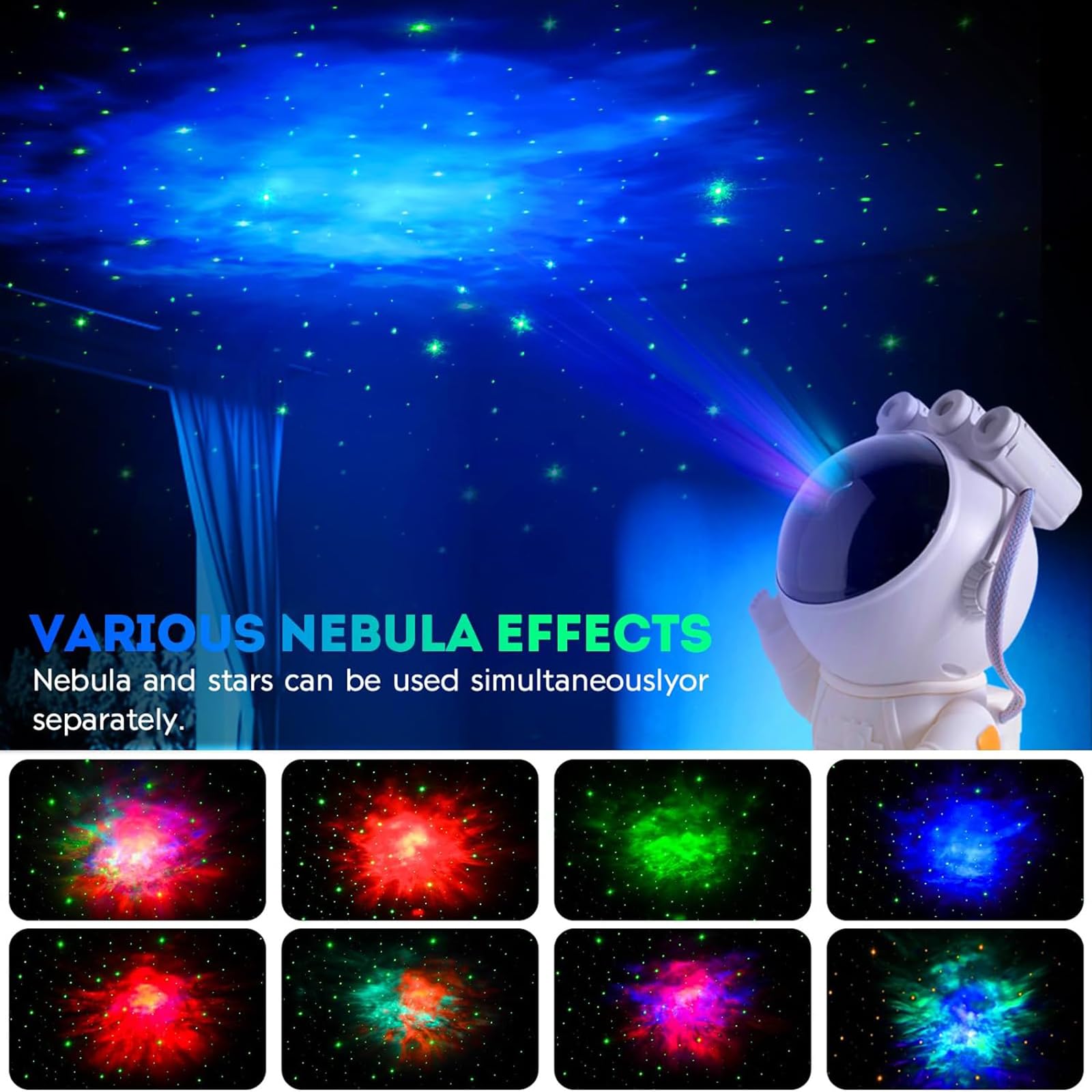 Astronaut Galaxy Star Projector Starry Night Light, Astronaut Light Projector with Nebula,Timer and Remote Control, Bedroom and