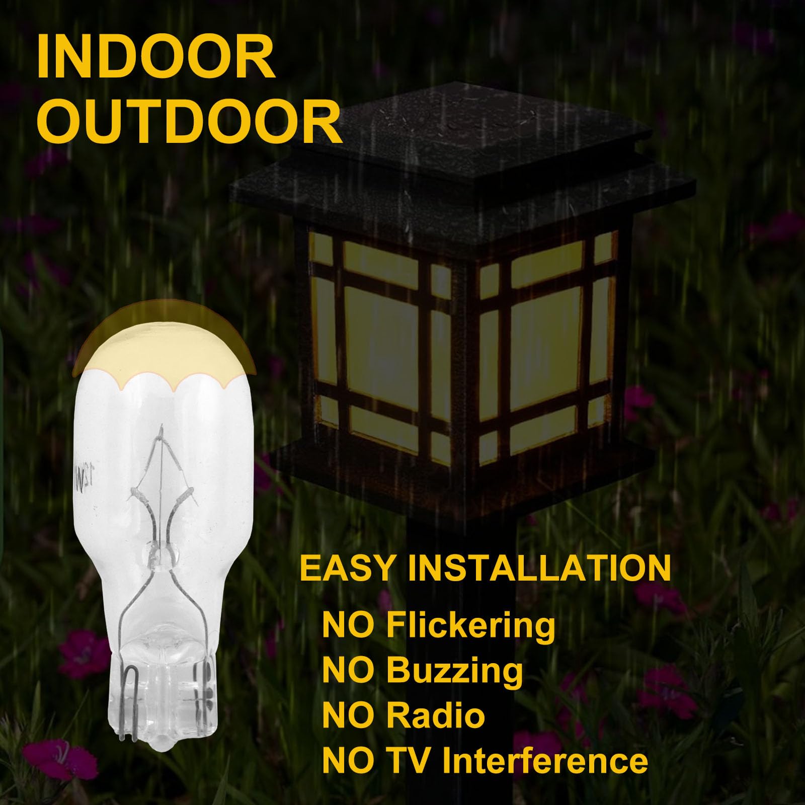 QYKAVM T5 Low Voltage Landscape Light Bulbs - 12-Pack, 12V, 11W, Clear Glass, 2800K Warm White, CRI 85,