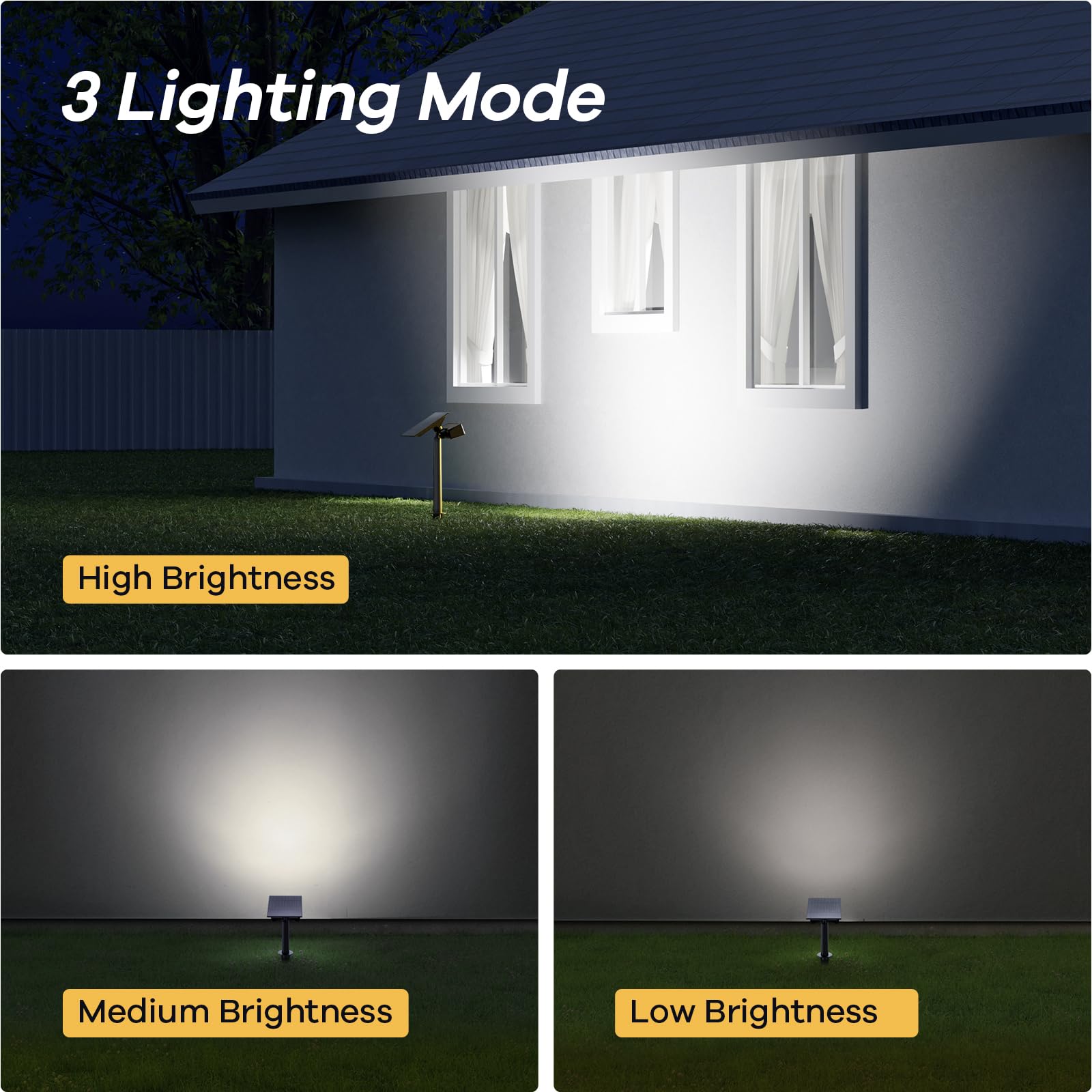 Consciot Cool White Solar Spot Lights, 360° Adjustable, Ip65 Waterproof, 4 Pack For Outdoor Use