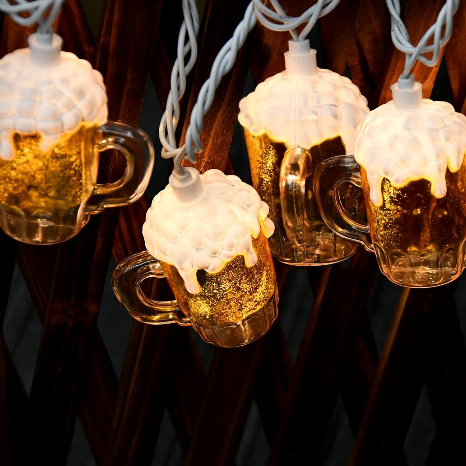 8.5Ft St Patrick'S Day Decor Beer String Lights, Summer Club Beer Mug String Lights With 14 3D Waterproof Beer Lights(4 Spare), Party Decor Beer Lights For Bar Birthday Indoor