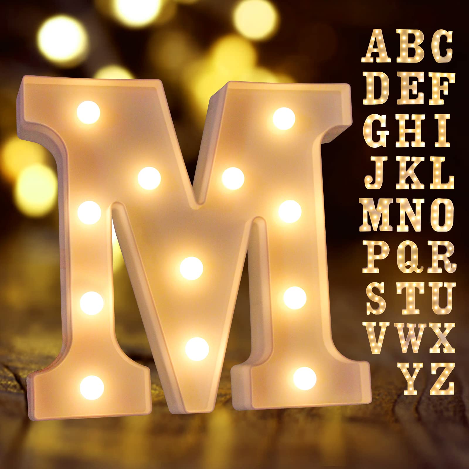 Laerjin Light Up Letters, Marquee Letters with Lights, Decorative Led Light Up Number, Night Light Wedding Birthday Party Christ