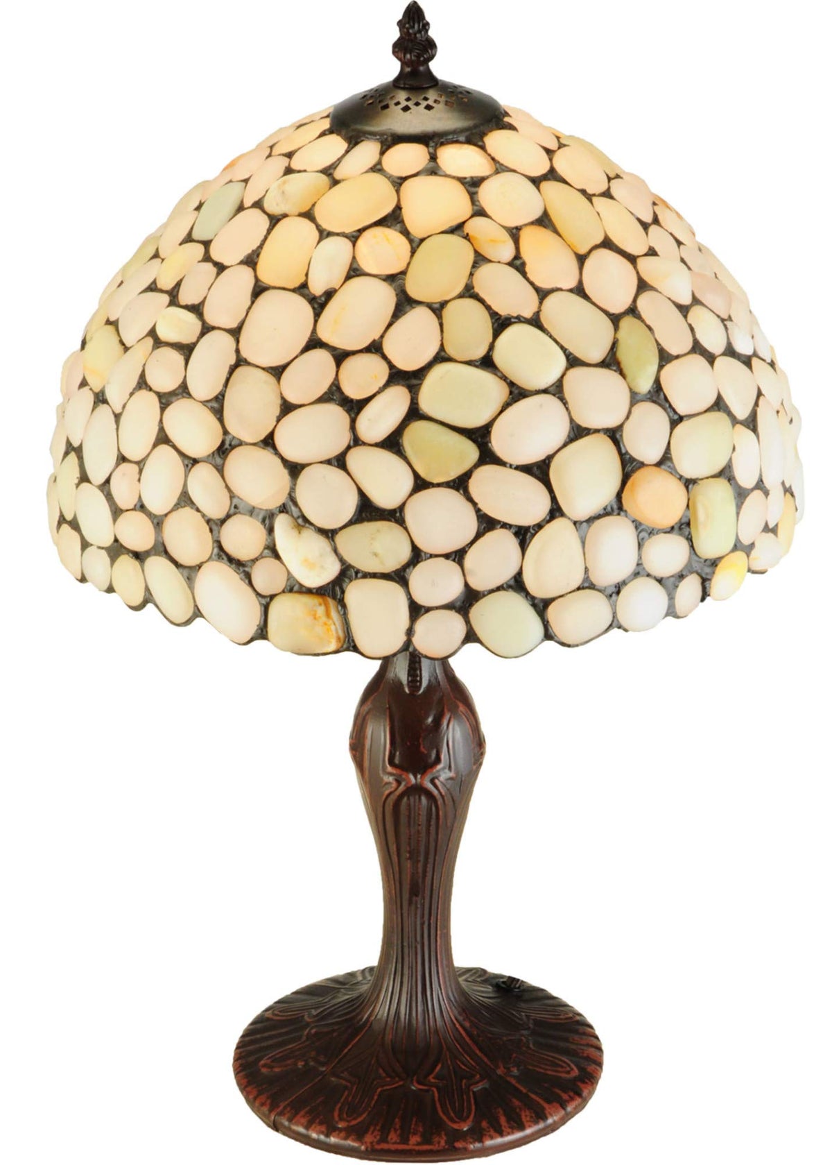 Meyda Tiffany 138124 Art Glass One Light Table Base From Agata Collection Dark Finish, 12.00 Inches, Mahogany Bronze