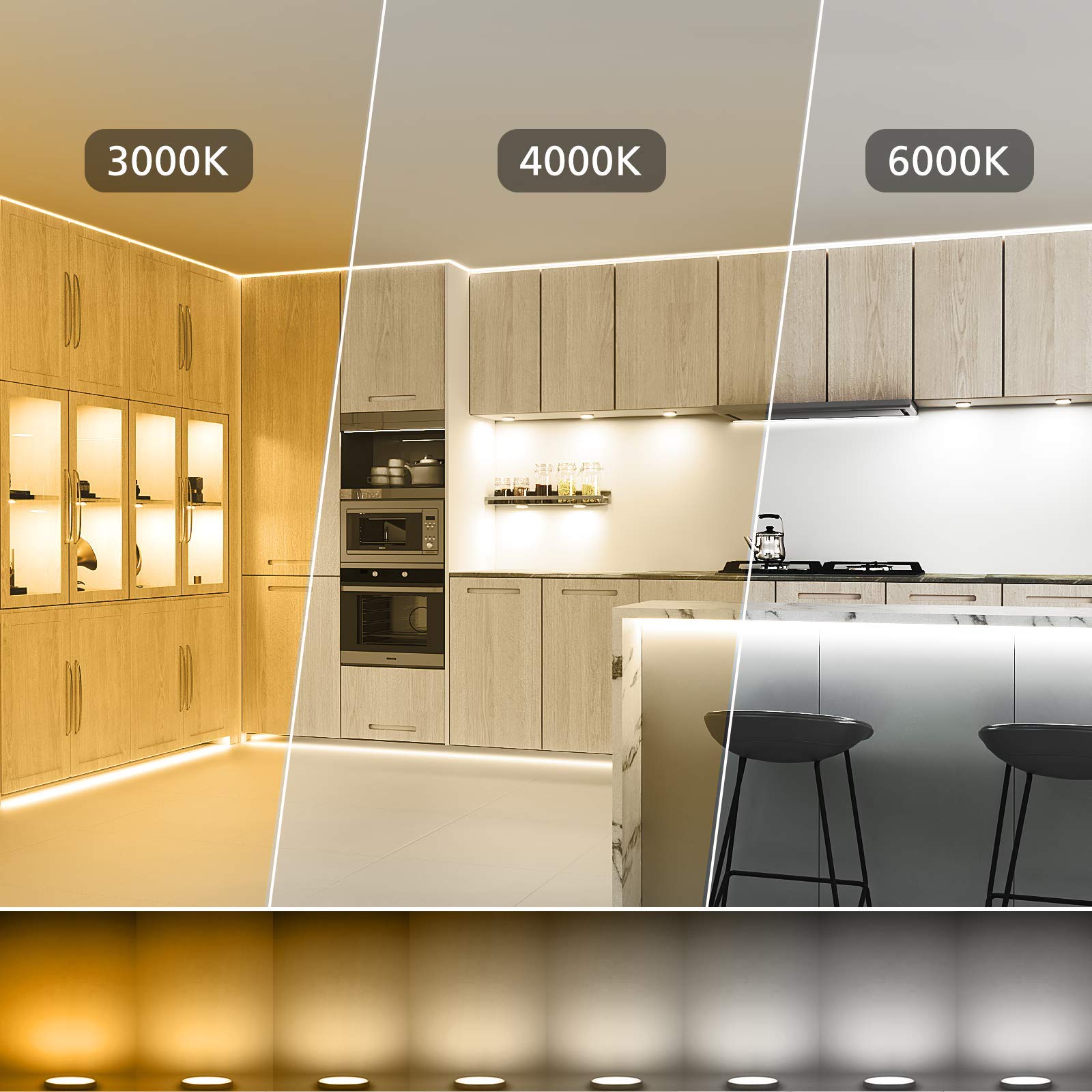 MYPLUS Under Cabinet LED Puck Lights, 4-Pack, 390Lm, Dimmable, Remote Control, Cct White, Model MYPLUSCS202US
