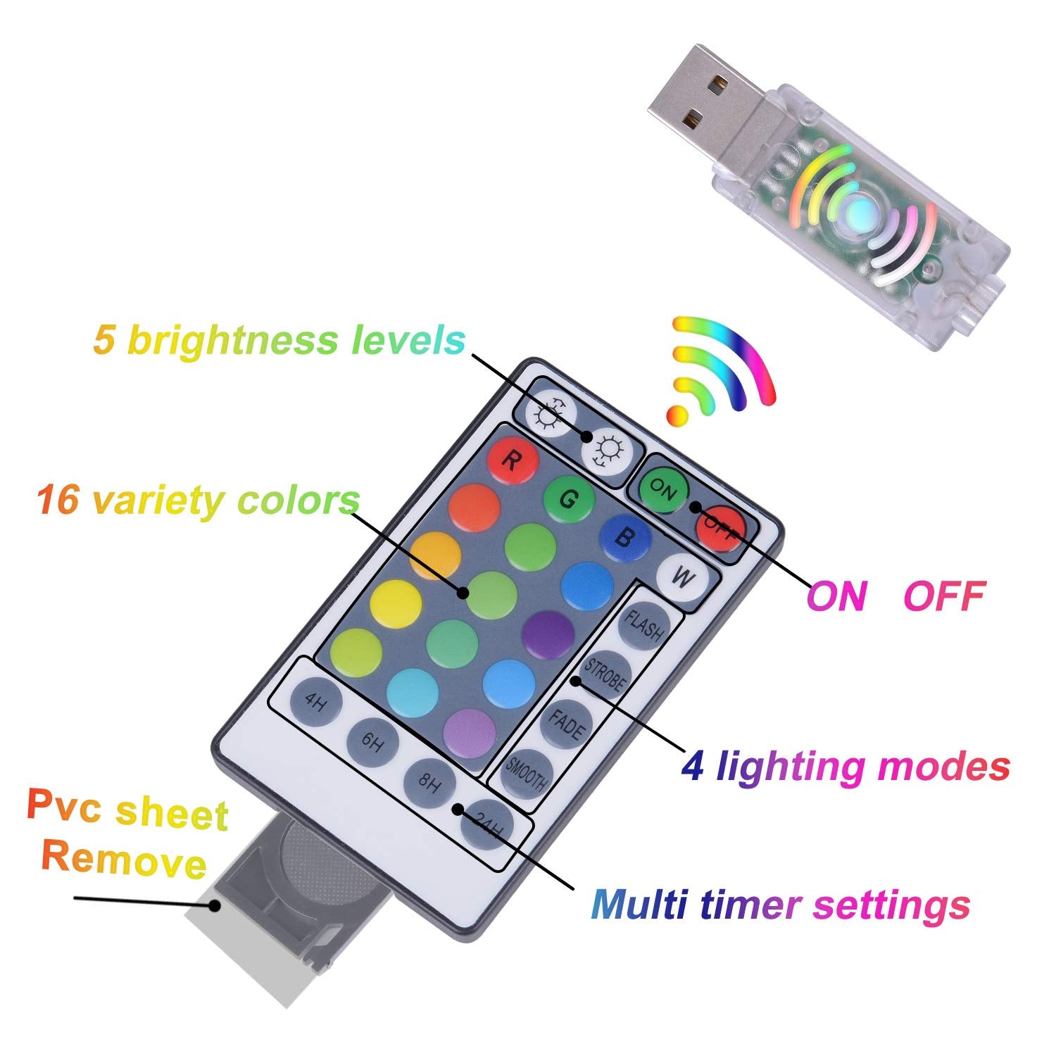 KPROE Fairy Curtain Lights - 16 Color-Changing String Lights, Remote, 4 Modes, Copper Wire, Ideal for Christmas & Parties
