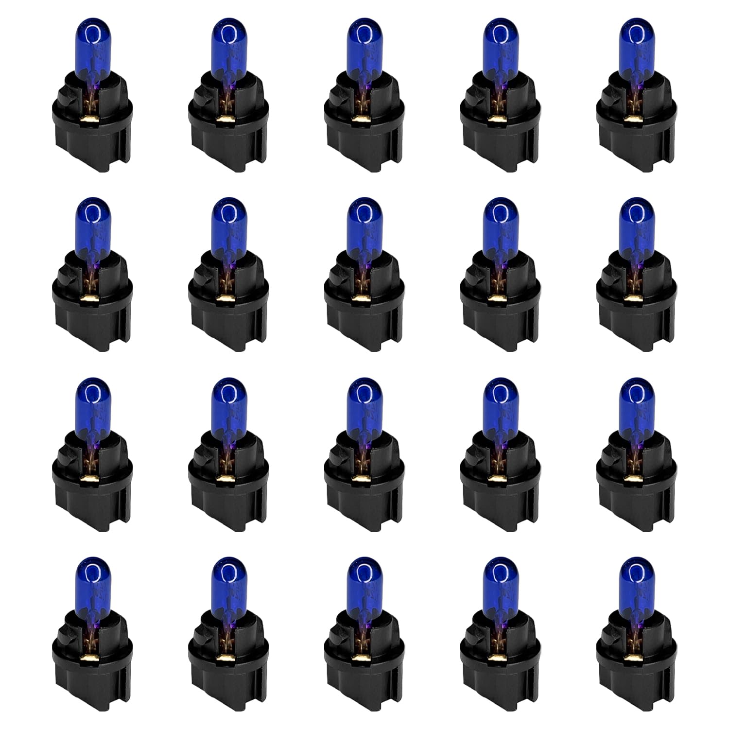 Qqwd 20Pcs T5 17 57 86 Halogen Instrument Cluster Bulbs Kits  12V Dash Light For Car Interior  Automotive Replacement Gauge Cluster Panel Bulb With T5 Sockets  Universal Lighting Accessories(Blue