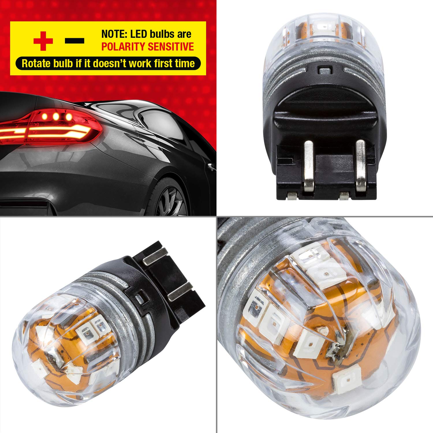 Pilot Automotive IL-3157-15RBK Flashing Brake Light Bulb (2pc / Red), 1 Pack