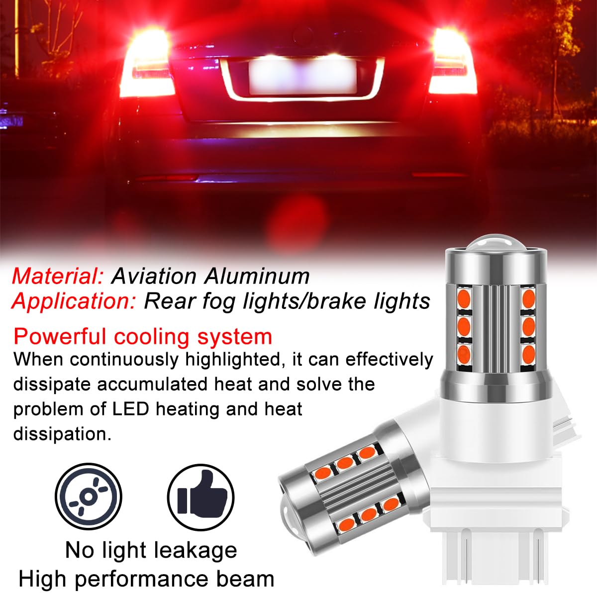 Mandark 3156 Led Car Turn Signal Bulbs  2Pcs Super Bright Automotive Front Rear Blinker Light  Brighter Vehicle Marker Parking Lighting Accessories  Universal For Suv Sedan Truck (Red)
