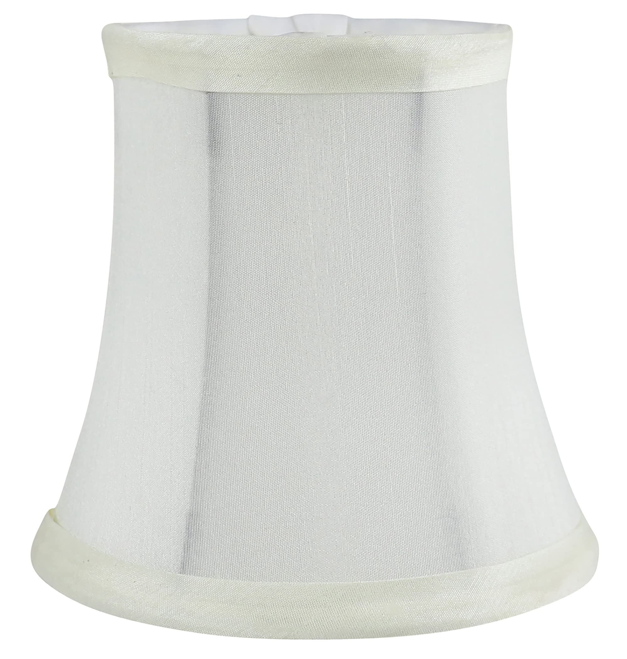 MERIVILLE Faux Silk Chandelier Lamp Shades, Softback Bell Shape, Clip-On Fitter, Set of 2, 3.5in x 5in x 4.75in, Egg