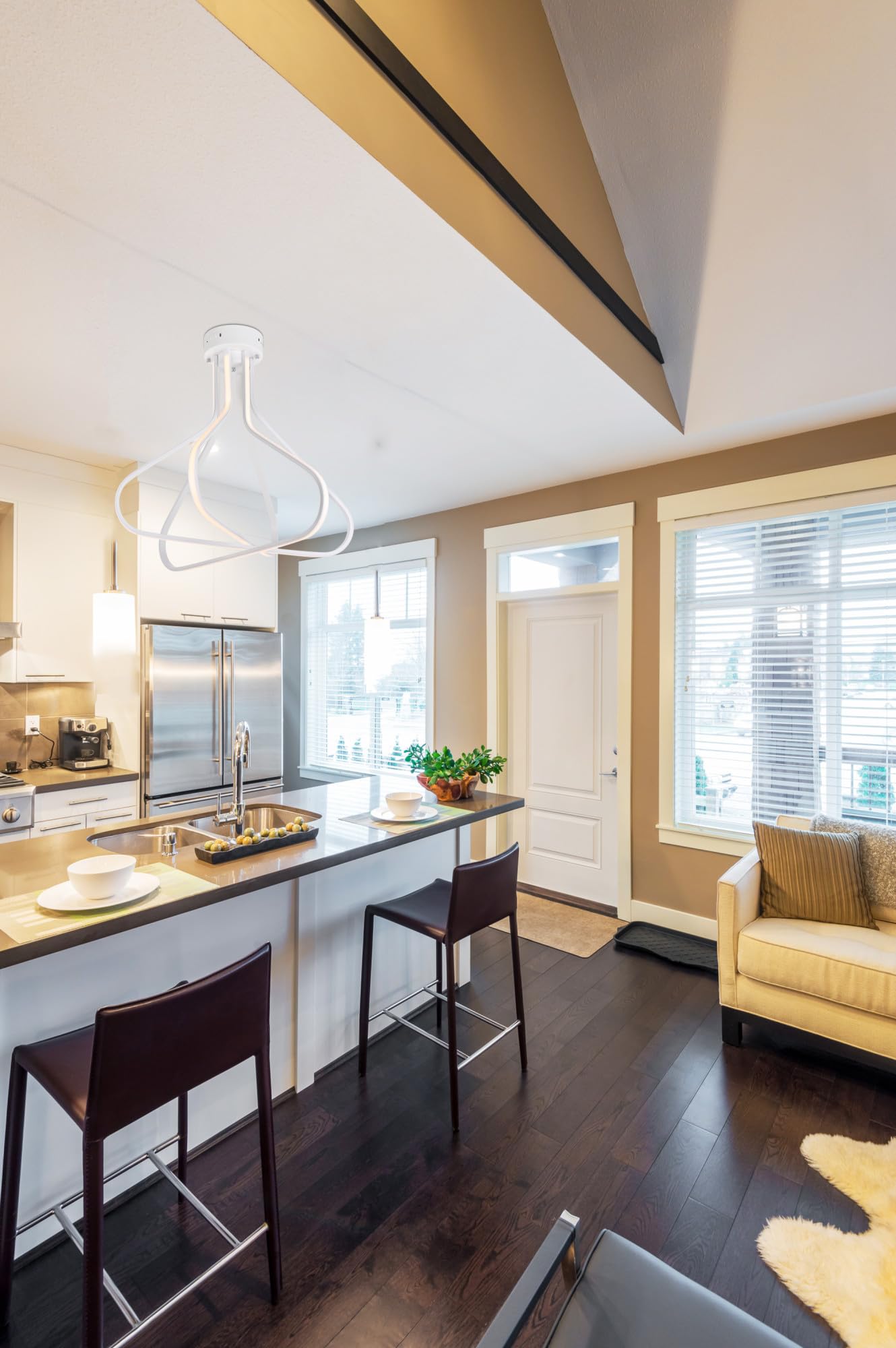 Elegant Lighting Dahlia Black Flush Mount 3-Light Fixture - Modern Ceiling Light