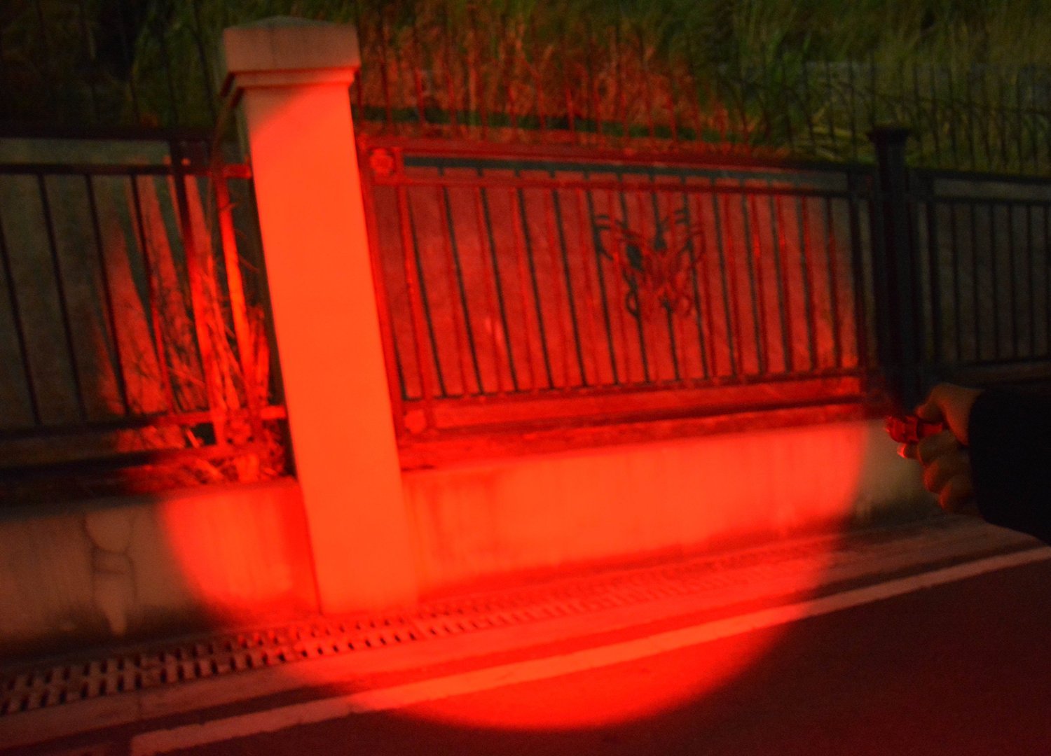 WAYLLSHINE Red LED Flashlight, 3 Mode Long Range, Aluminum, Black House, Model LYSB0136RV4YY-SPRTSEQIP