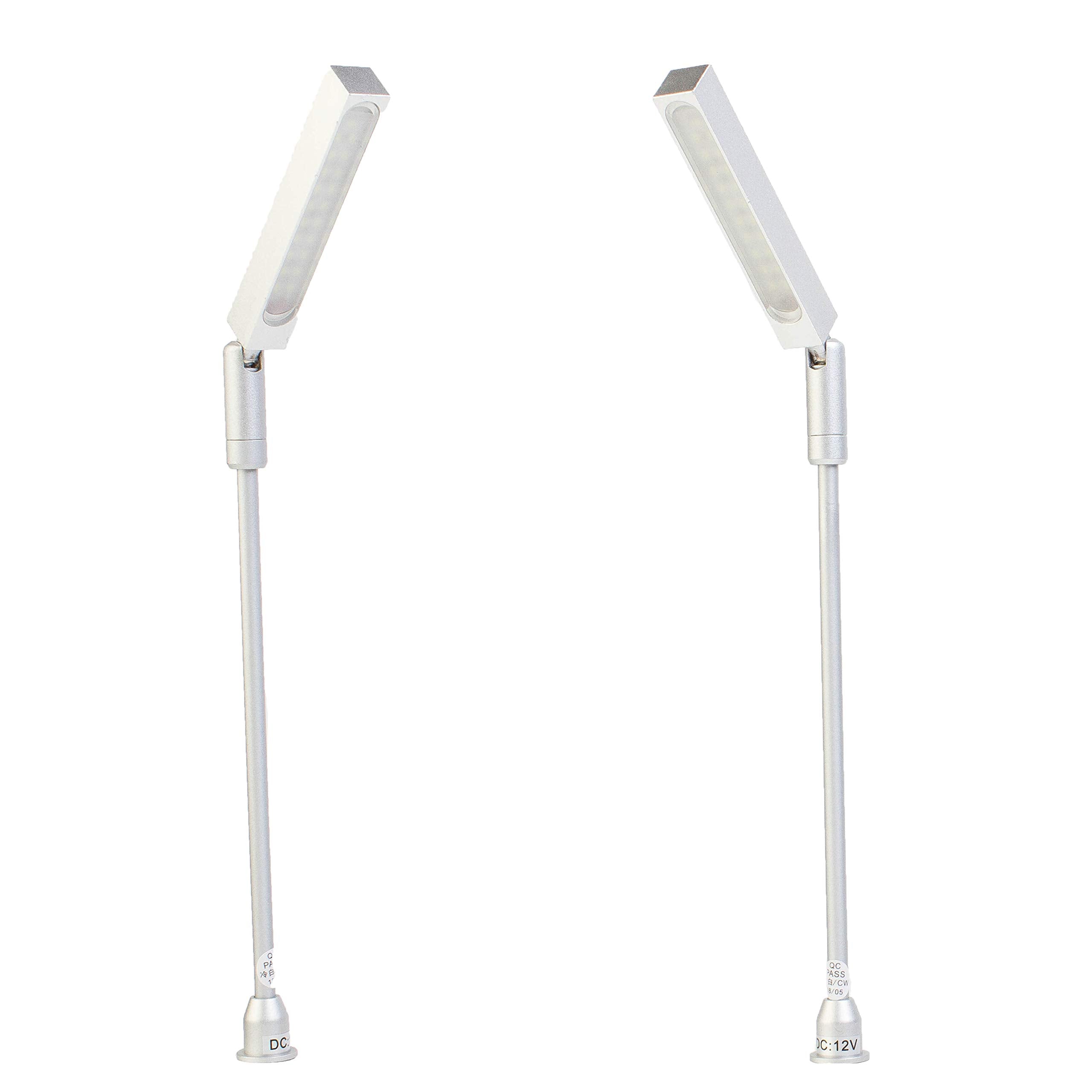 LEDUPDATES 2pcs Jewelry Showcase LED Pole Stem Light Model FY-60 Silver 6000K