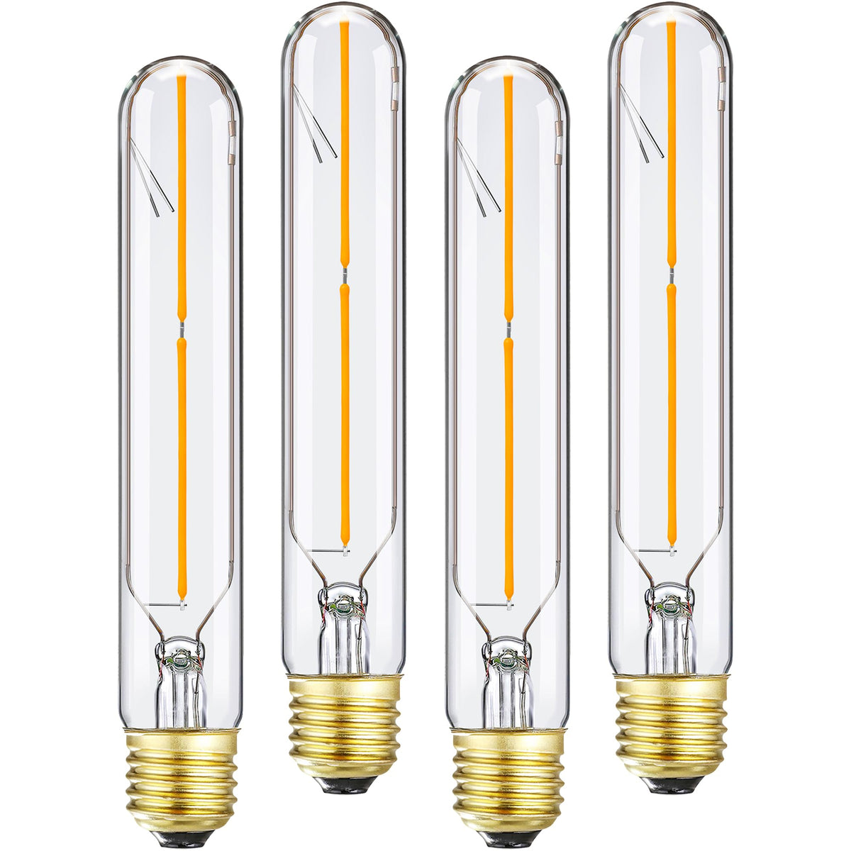 T10 Led Tubular Bulb,E26 Dimmable Long Led Bulbs,6W Equal 60 Watt, 2700K Warm White,7.3In Led Edison Tube Bulb,T10 Amber Glass C