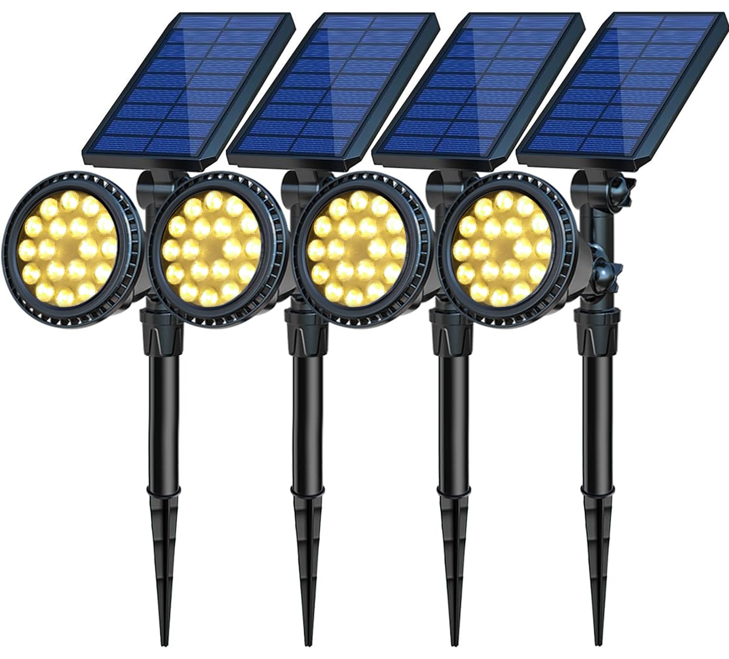 OSORD Solar Landscape Spotlights, Solar Lights Outdoor 18 LED Waterproof Solar Spot Lights Soft Warm White Landscape Lighting Au