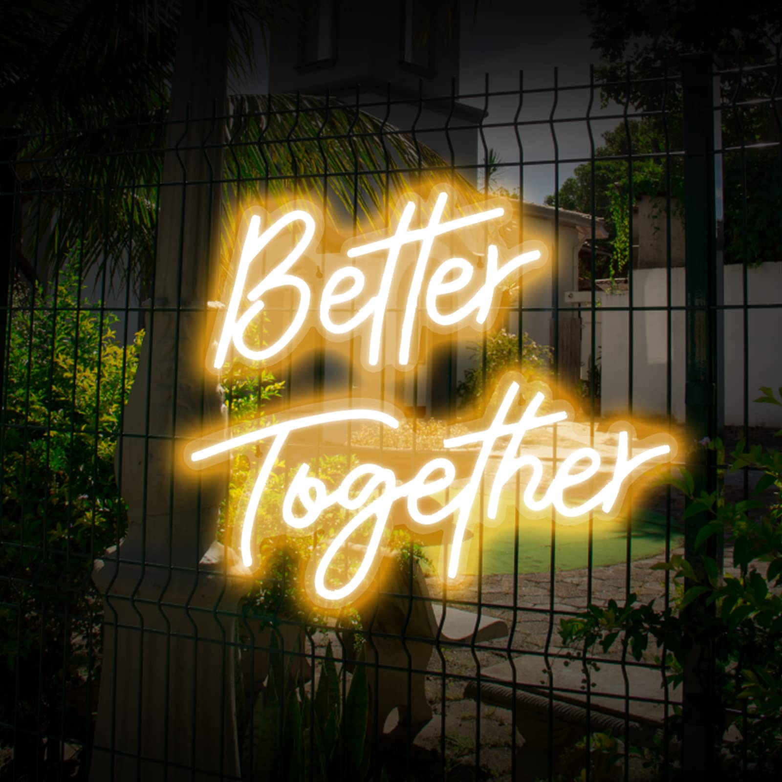 VEVOR Better Together Neon Sign, 24&quot; x 10&quot; + 17&quot; x 9&quot; Warm White LED lights Sign, Adjustable Brightness with Remote Control and 12V Power Adapter, Used for Home, Party, Wedding, and Bar Decoration