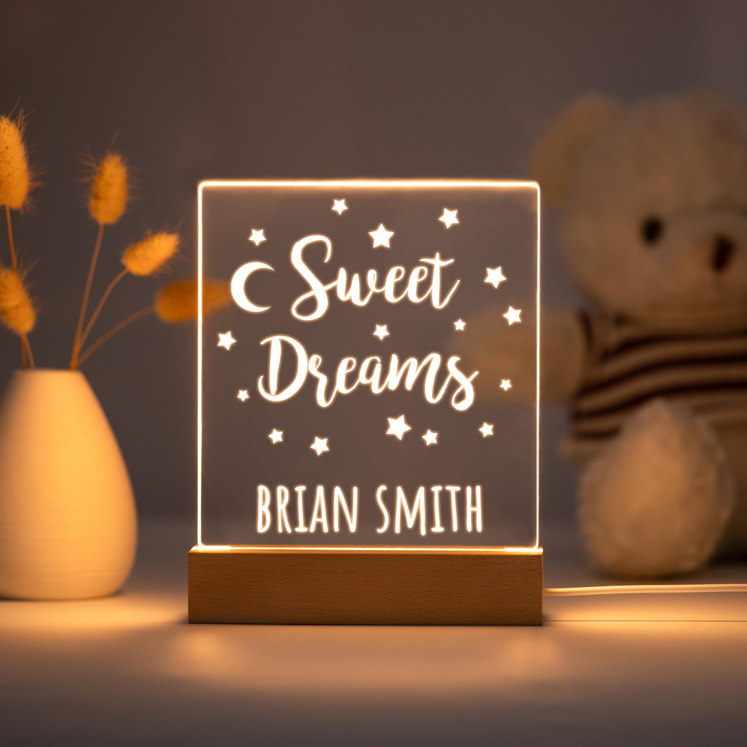 Personalized Night Light For Kids Girls Boys Customized Gifts For Baby Boy Bedroom Sweet Dreams
