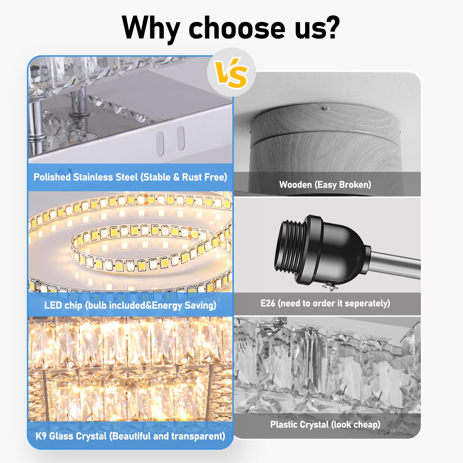 Ypqxyhda 9.8'' Modern Crystal Ceiling Light Fixture Mini Square Chandelier Flush Mount Light Fixture Ceiling Lamp For Small Hall