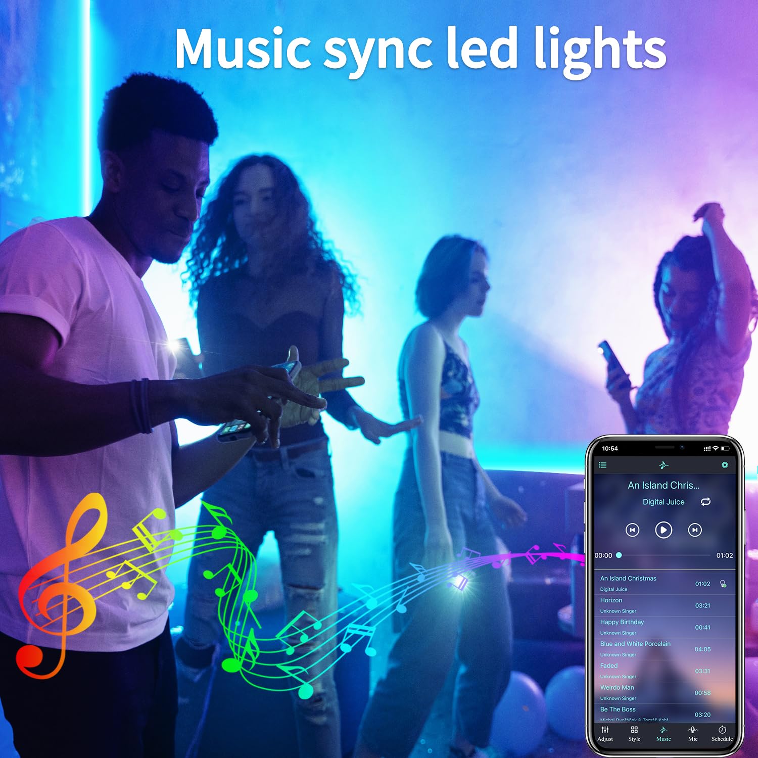 vimeepro LED Strip Lights 200ft Waterproof RGB Color Changing with App/Remote Control, Music Sync - Model vimeepro-ledFS200FT04