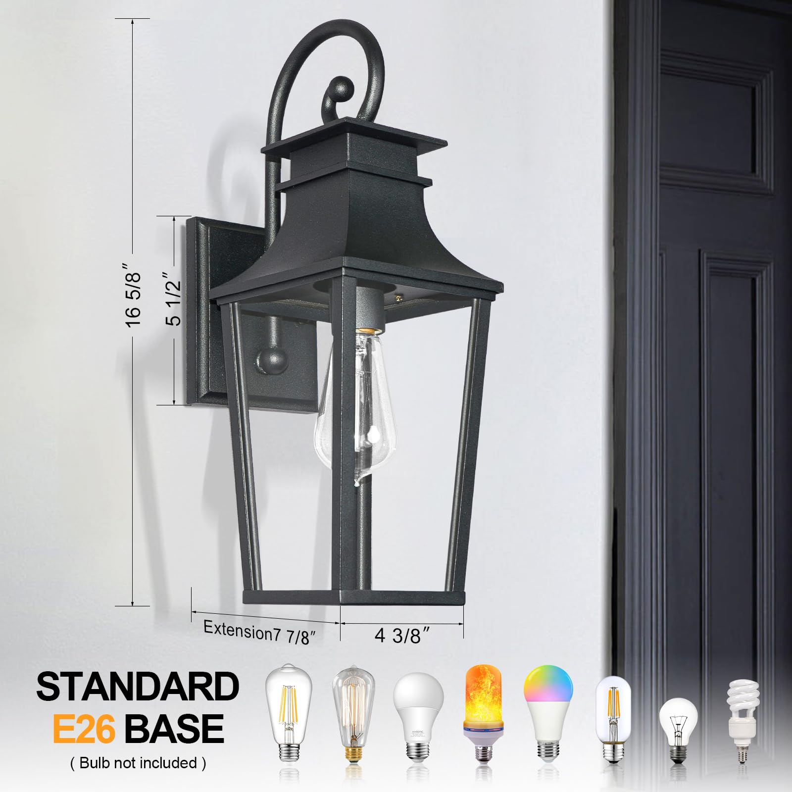 Alvime Outdoor Wall Light Fixture - Waterproof, All-Weather Wall Lantern For Entryway & Patio