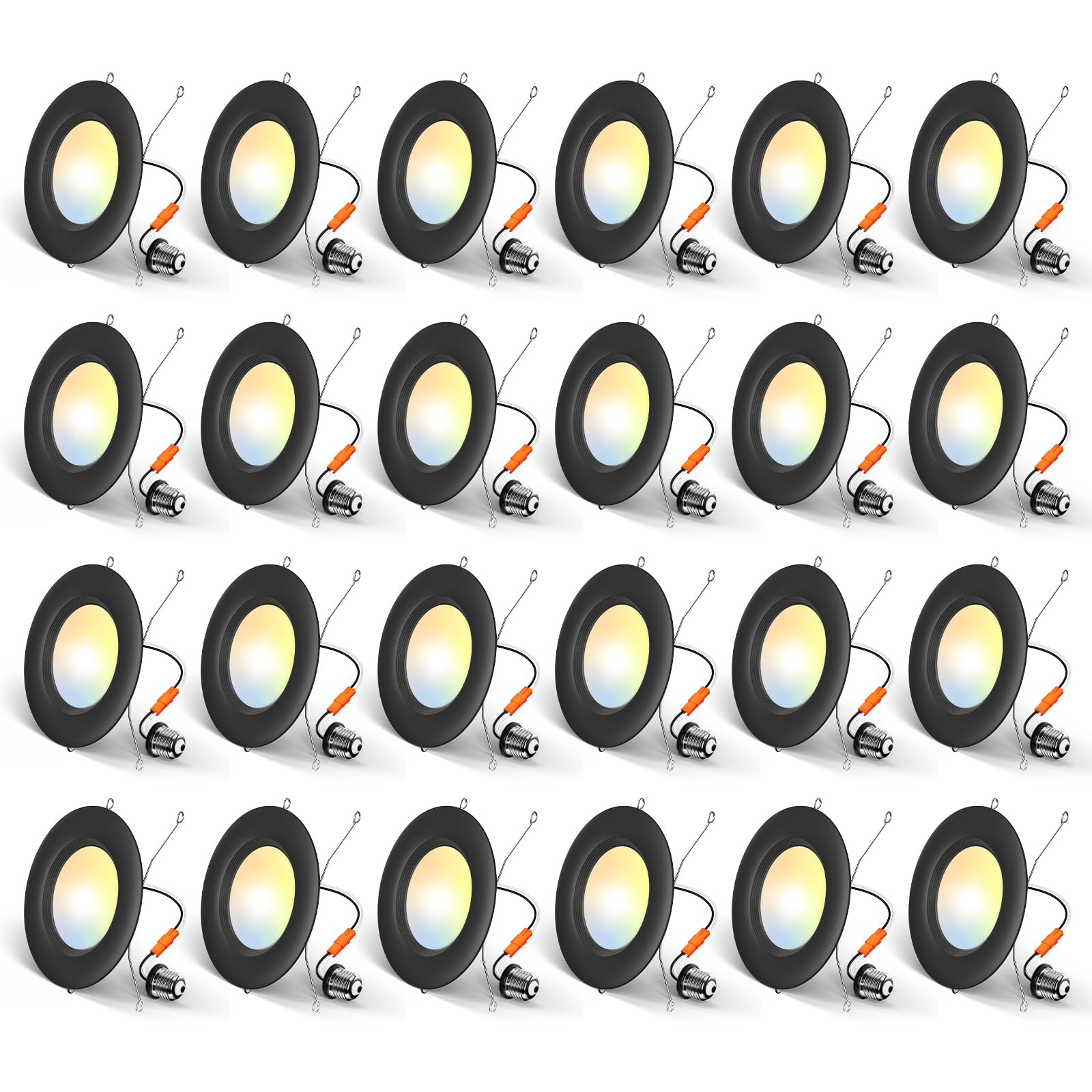 Amico 24 Pack 5/6 inch 5CCT LED Recessed Lighting, Dimmable, 12.5W=100W, 950LM, 2700K/3000K/4000K/5000K/6000K Selectable, Retrof