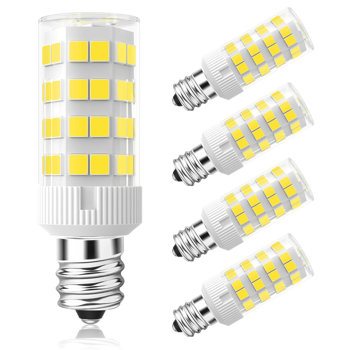 Lacnooe E12 Led Light Bulbs 5W Equivalent To E12 Candelabra Bulb 40 Watt Clear Type B Warm White 2700K T6 120V Small Bright C7 L