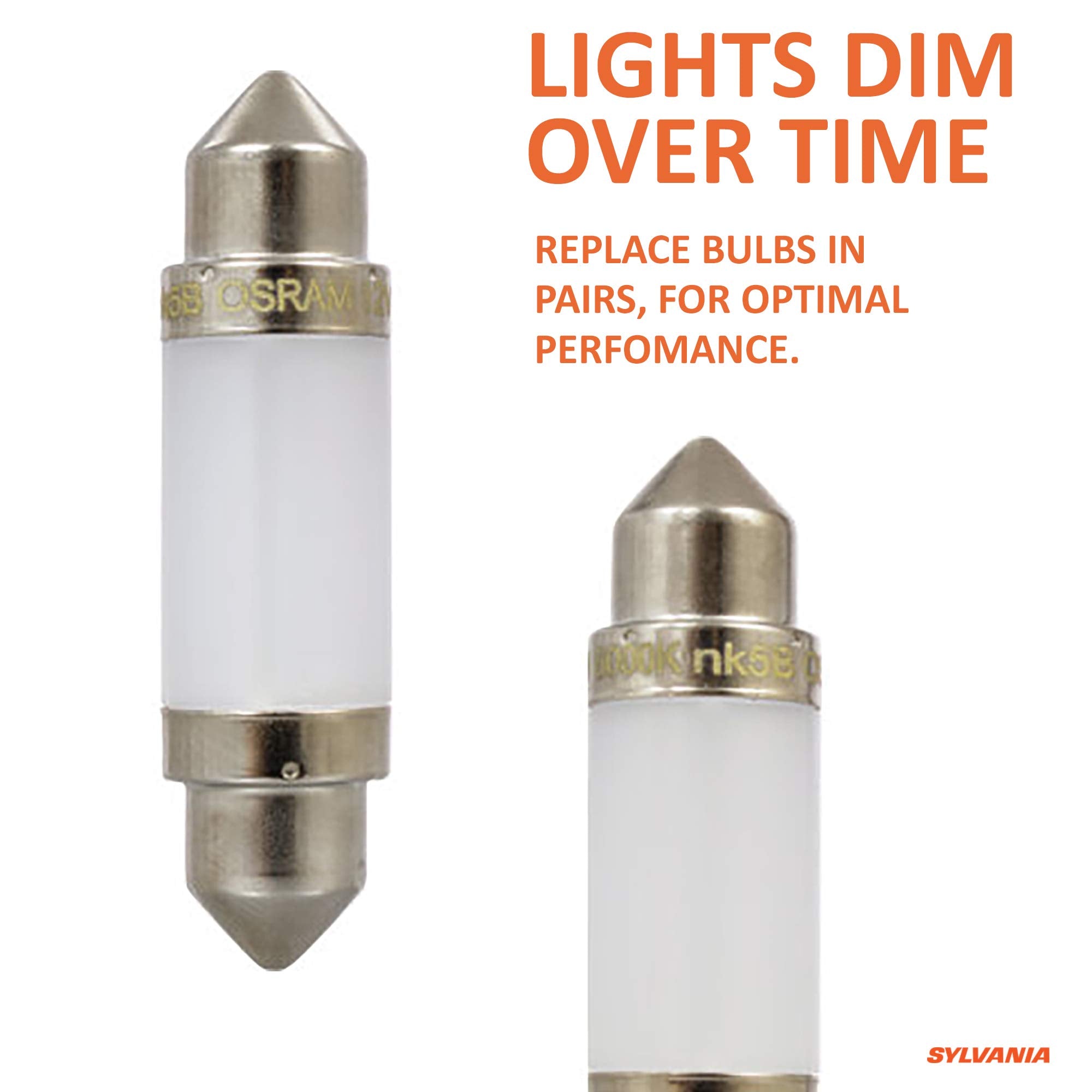 SYLVANIA 578 LED Festoon Bulb - White, 41mm, Ideal for Interior Lighting - Map, Dome, Trunk, Cargo, License Plate