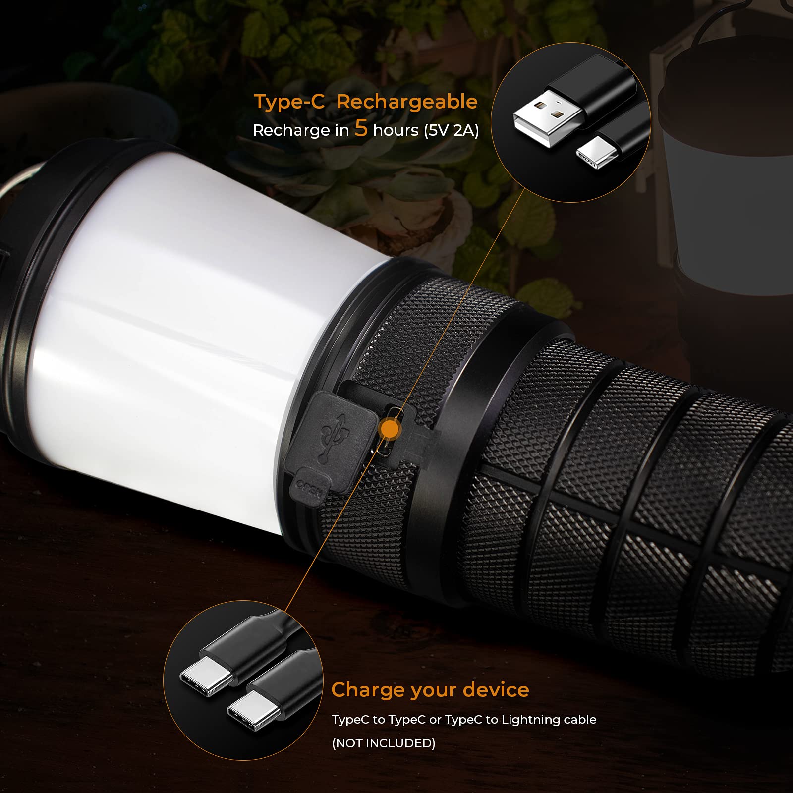 Sofirn BLF LT1 Camping Lantern, Rechargeable, 8X LH351D LED, 24H Runtime, Black, Model FBA-LT1 NEW-Kit