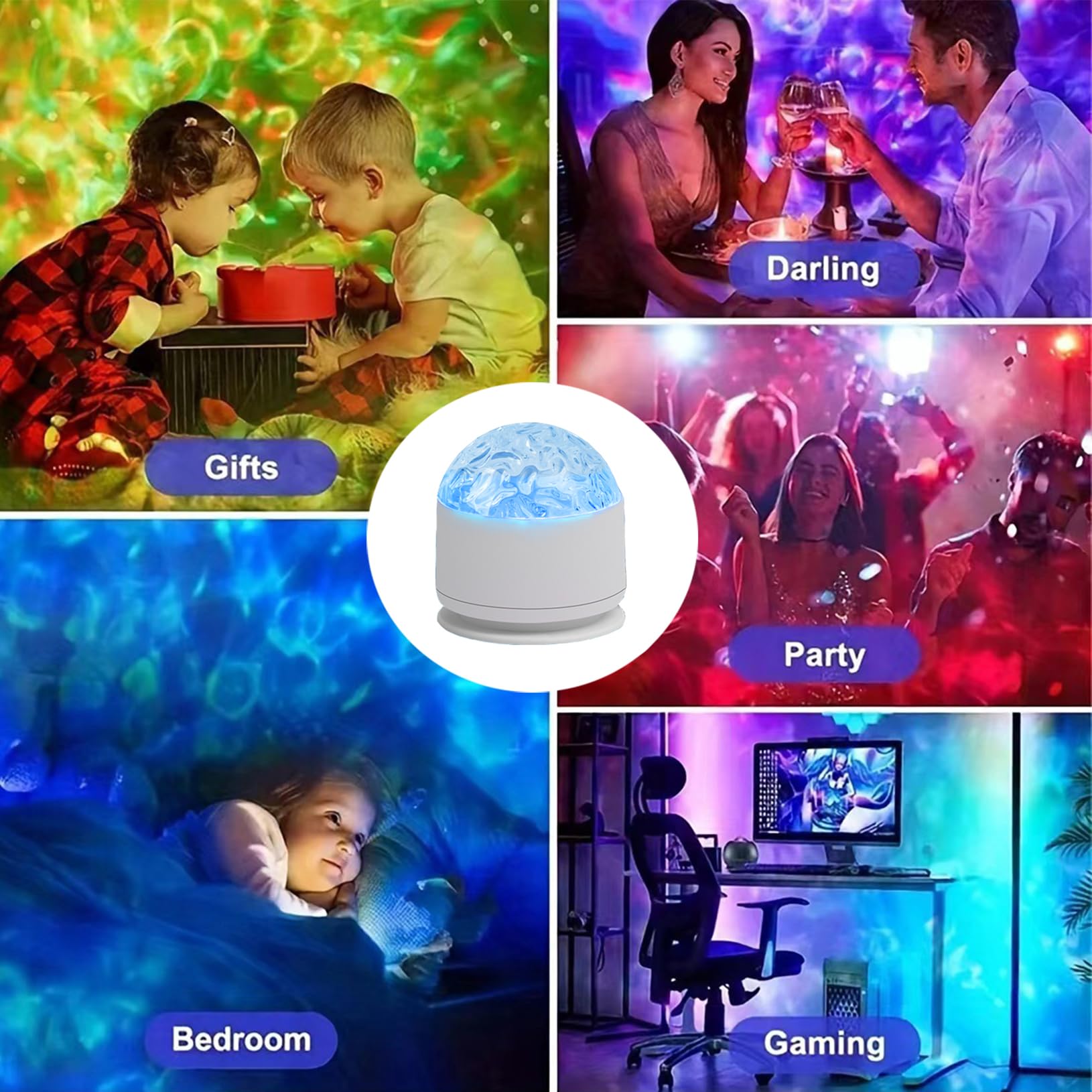 Yinhamnl 2 In 1 Galaxy Light, 16 Color Aurora Night Light Projector, Ocean Wave Projector With Remote Control, Usb Recharge Nort