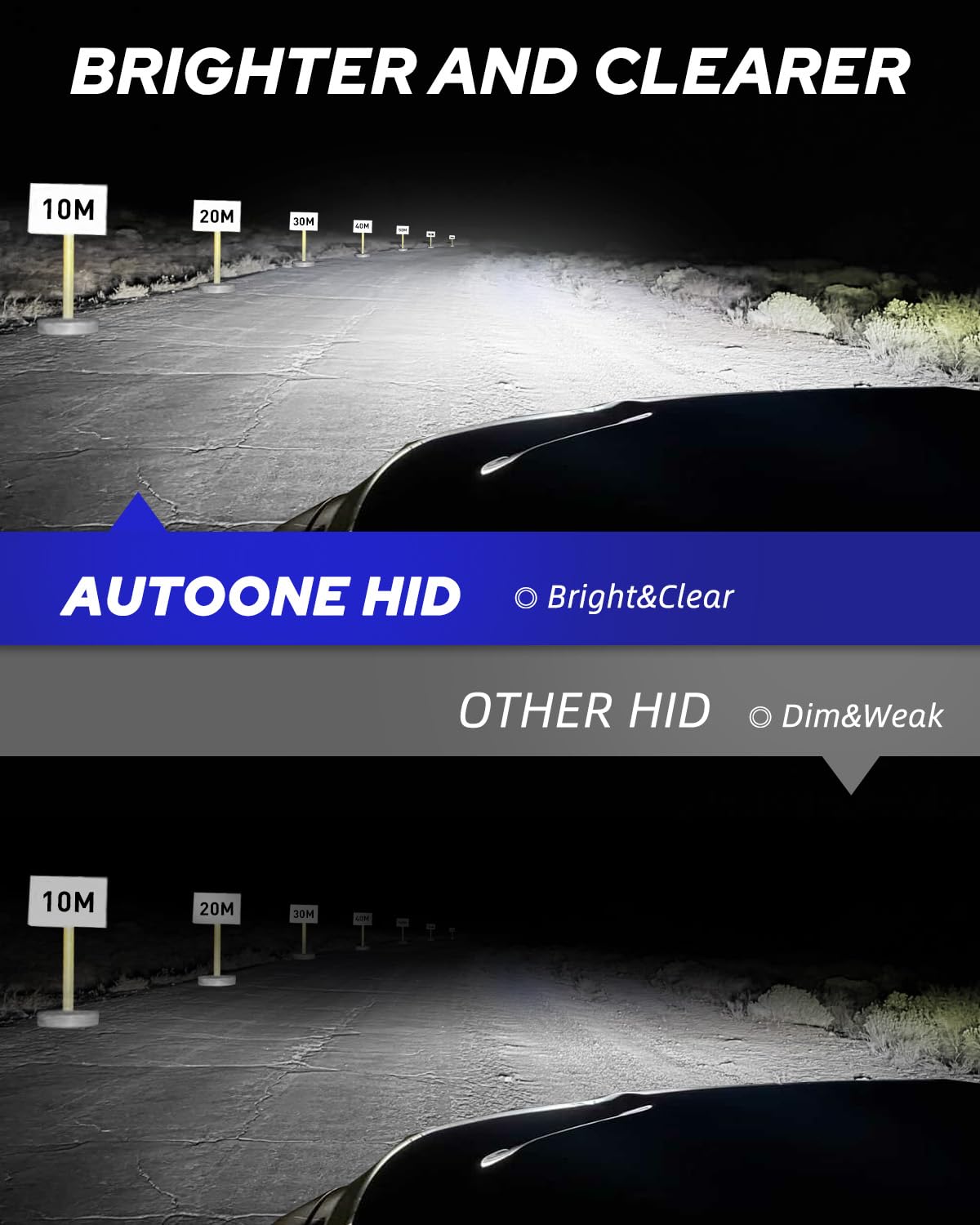 AUTOONE D4S D4R HID Bulb 300% Brighter 6000K Cool White 35W Xenon Glass D4S