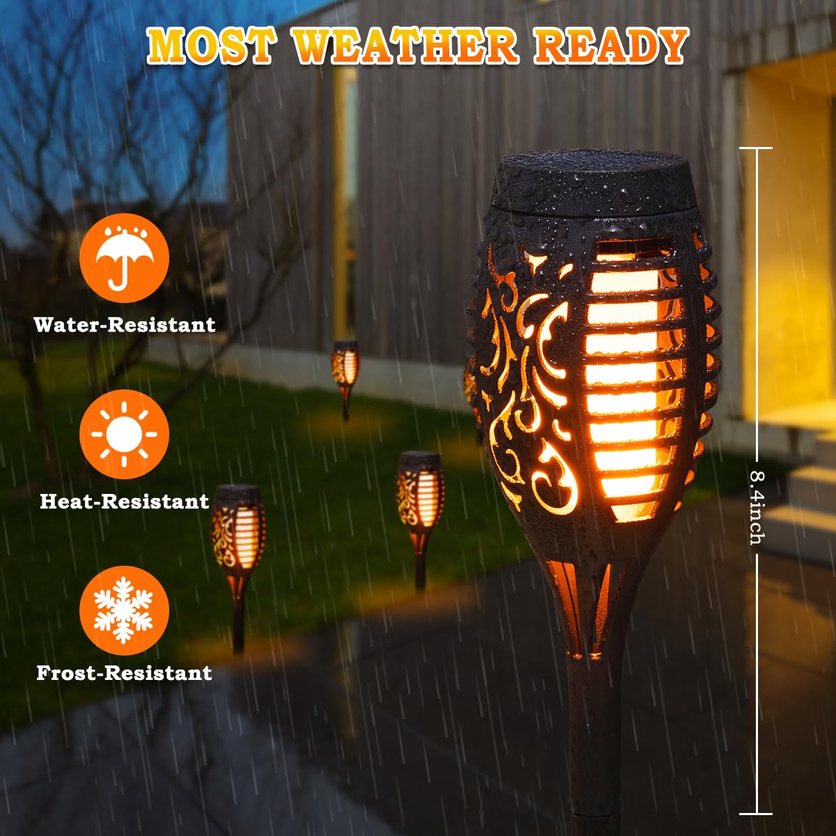 10Pack Solar Lights Outdoor, Solar Torch Lights Outdoor Flickering Flame For Outdoor Decorations, Waterproof Garden Lights Solar